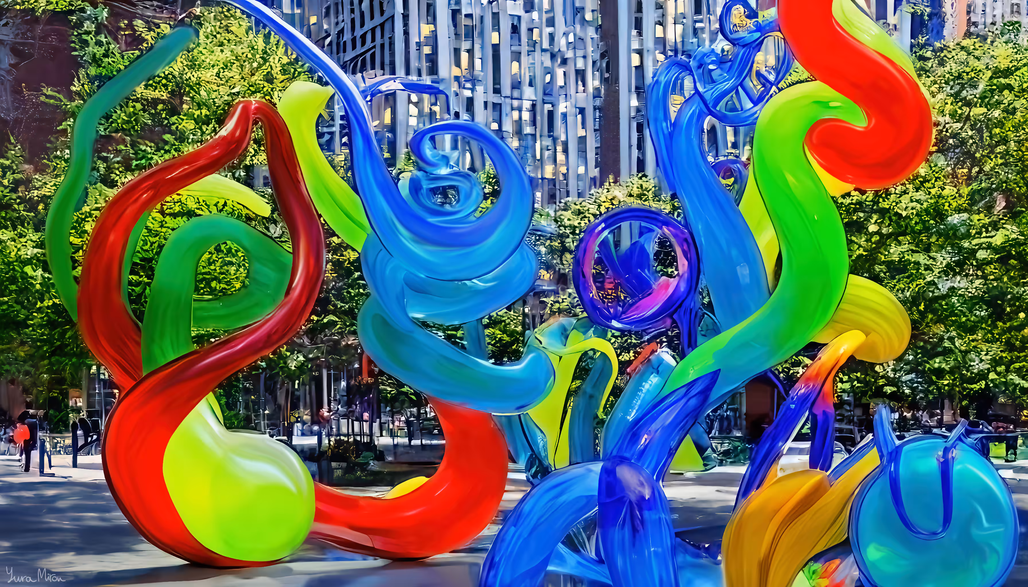Cycling in NYC/// Glass blown installation #7