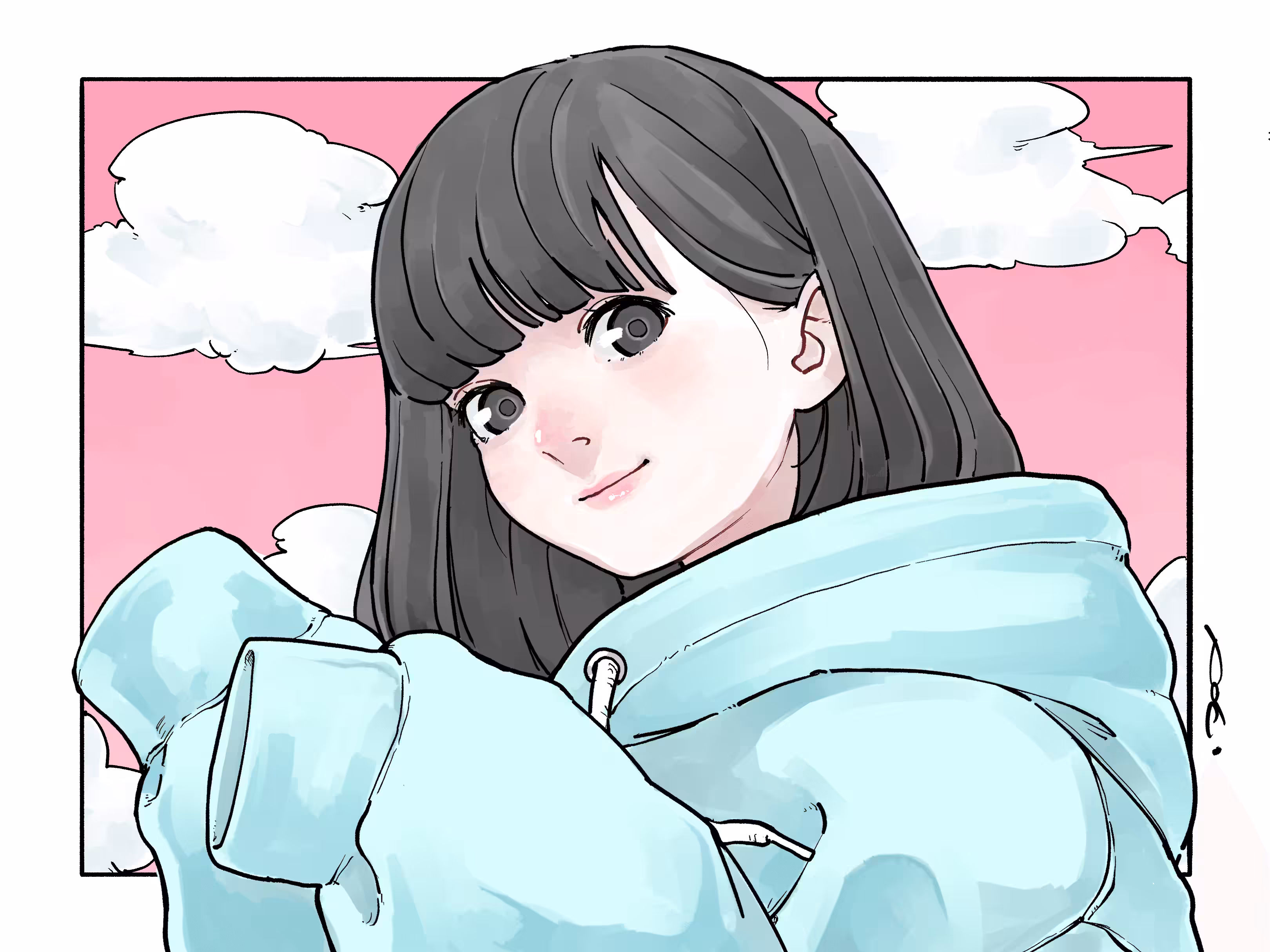 A Girl (Pink sky version)