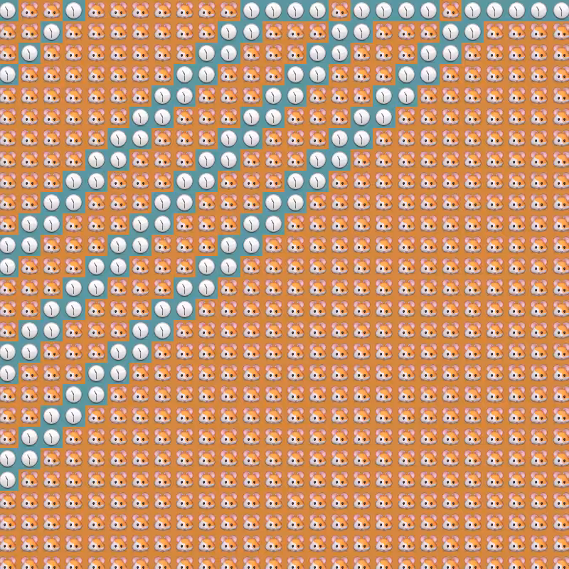Elementary Cellular Emoji Automata #444