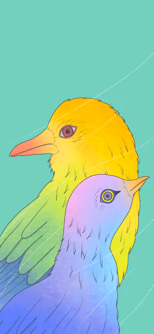Close one's eyes goods: Wallpaper <bird>