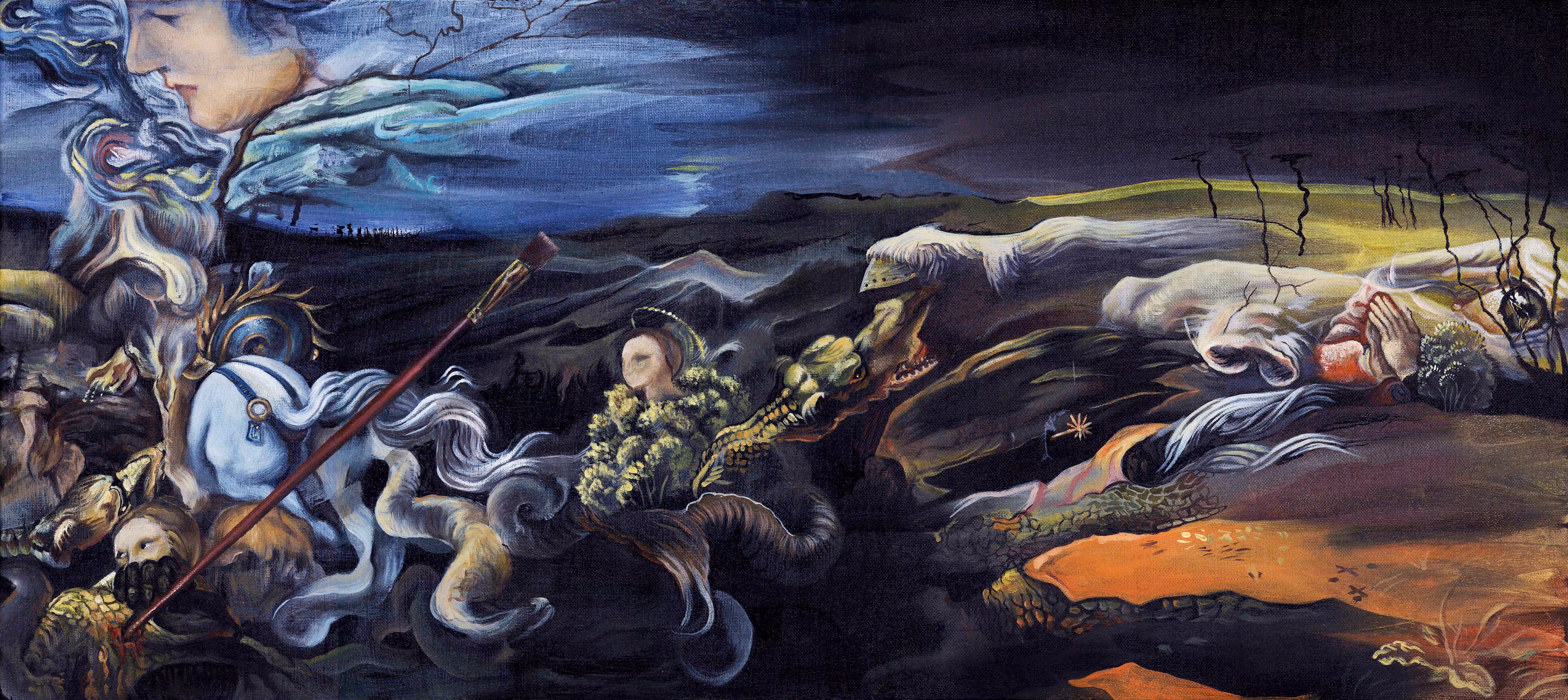 Landscape with fragments of St. George and the Dragon by Raphael