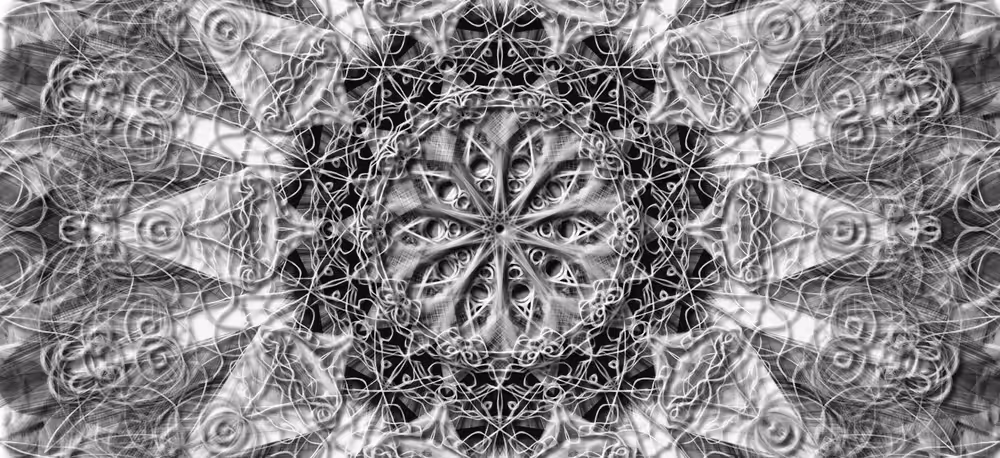 Black and white mandala