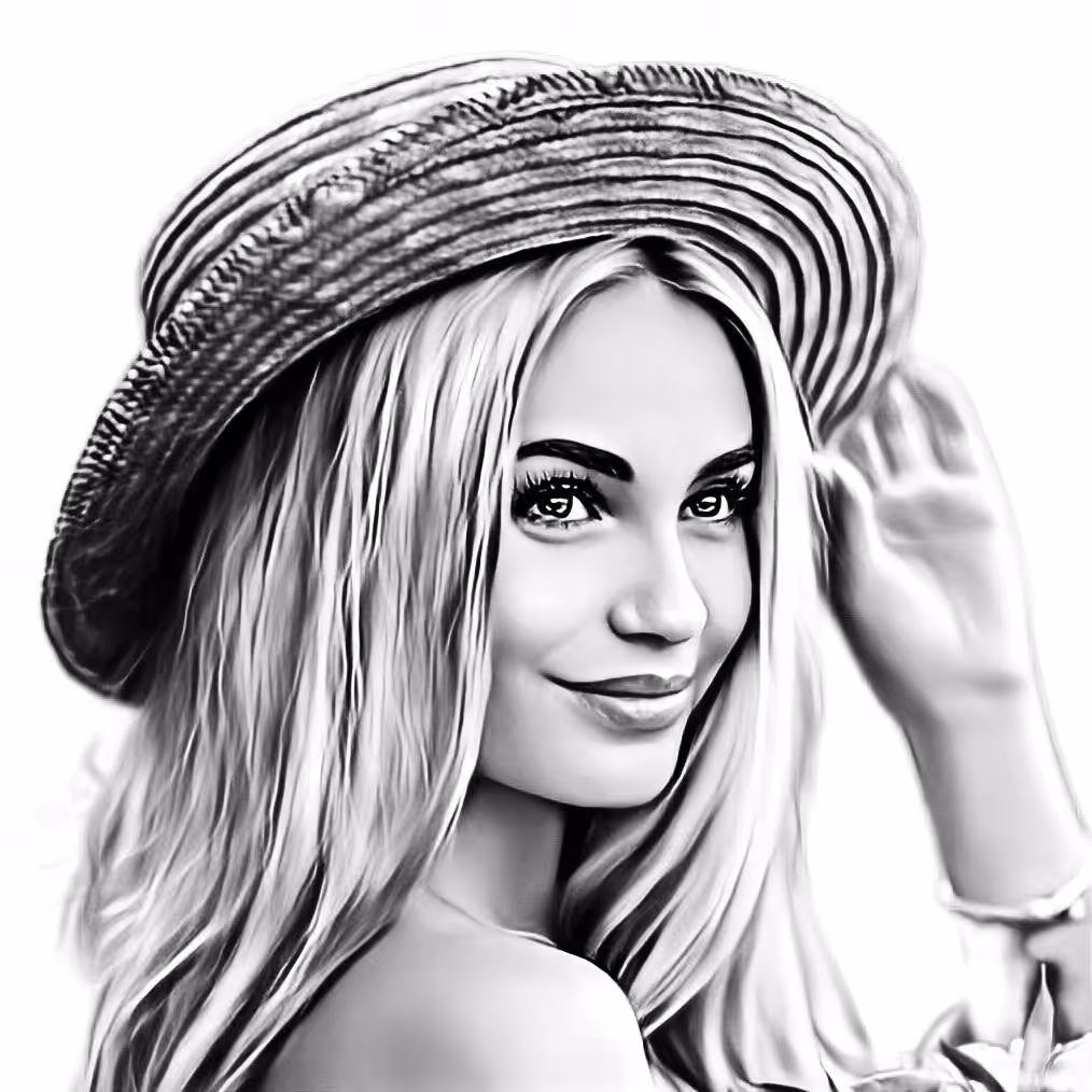 Portrait painting of a beautiful girl #020