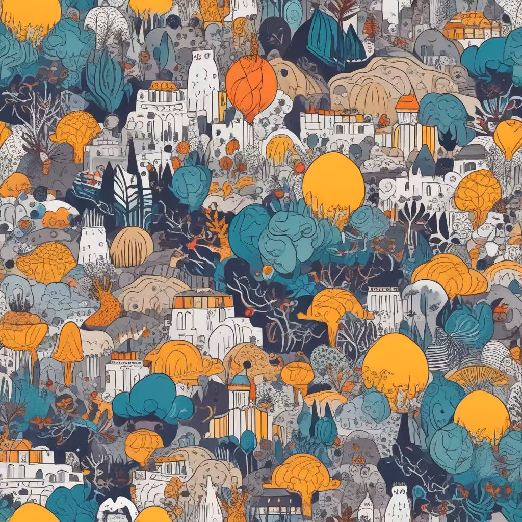 Whimsical Landscape of Fantasy Structures
