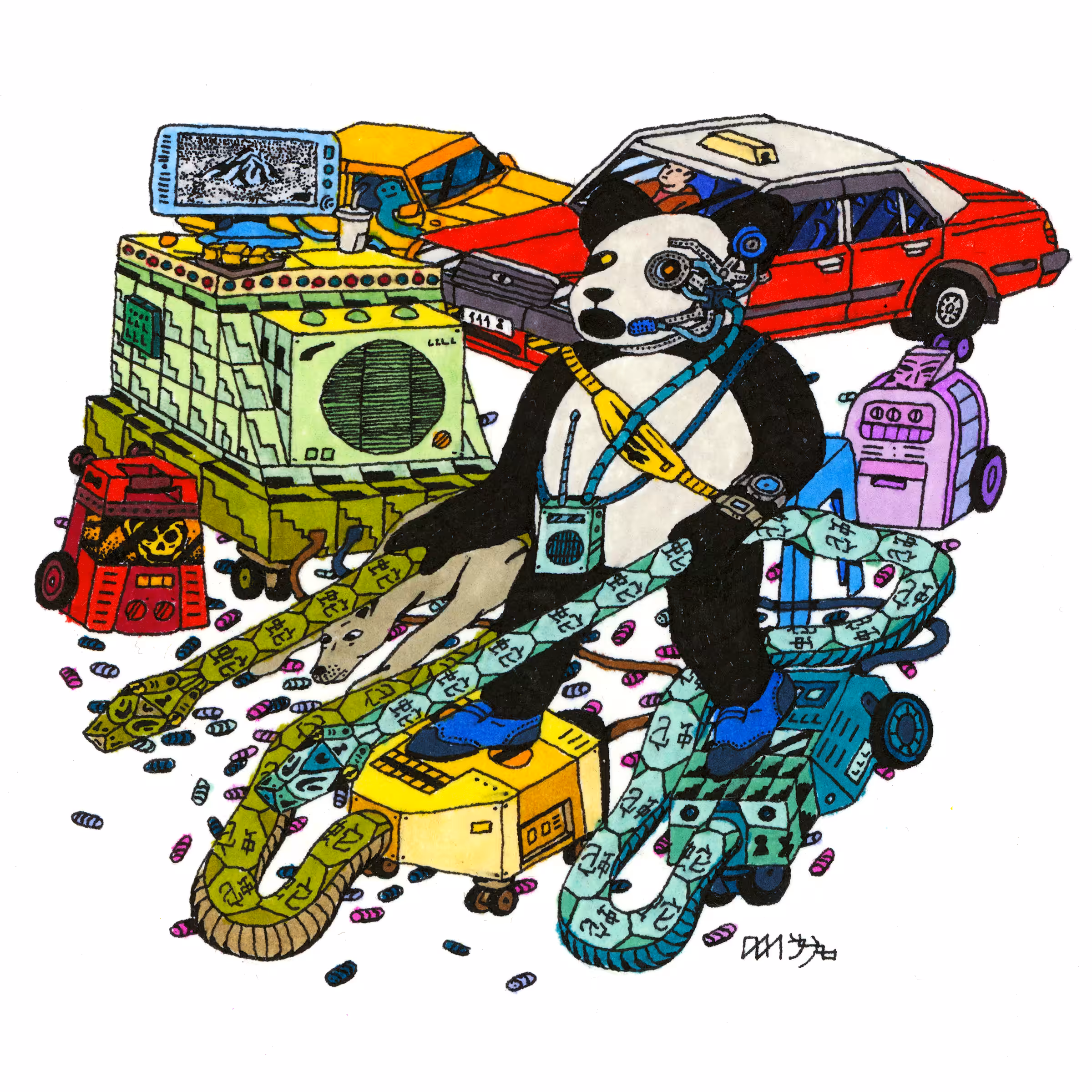 Cyborg Panda Hawker
