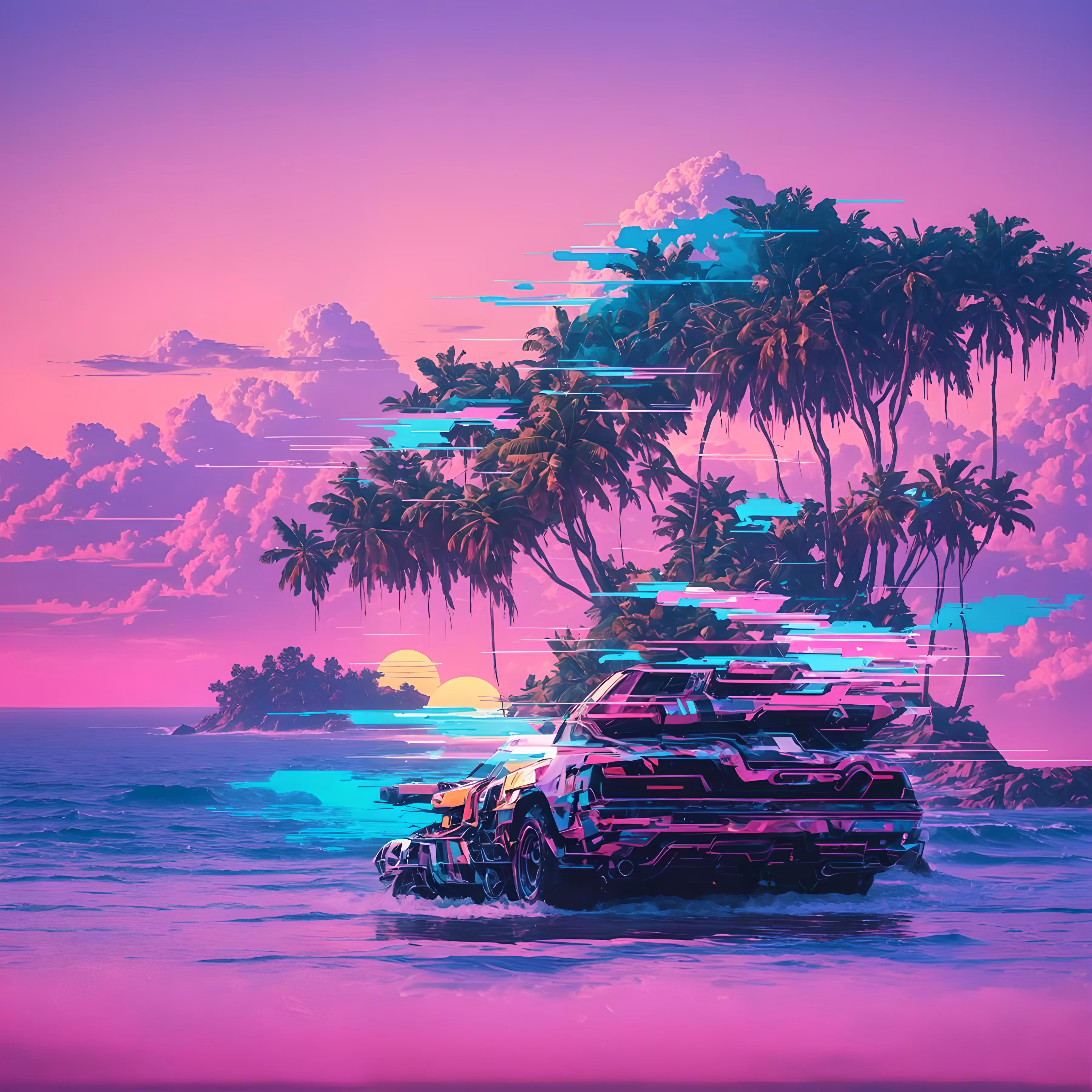 Digital Glitch Vaporwave 8K by Asher Brown Durand