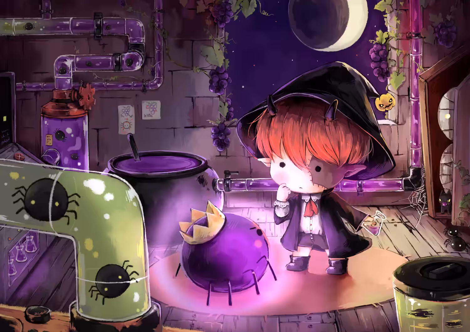 LITTLE TRAINEE WIZARD - king grape spider