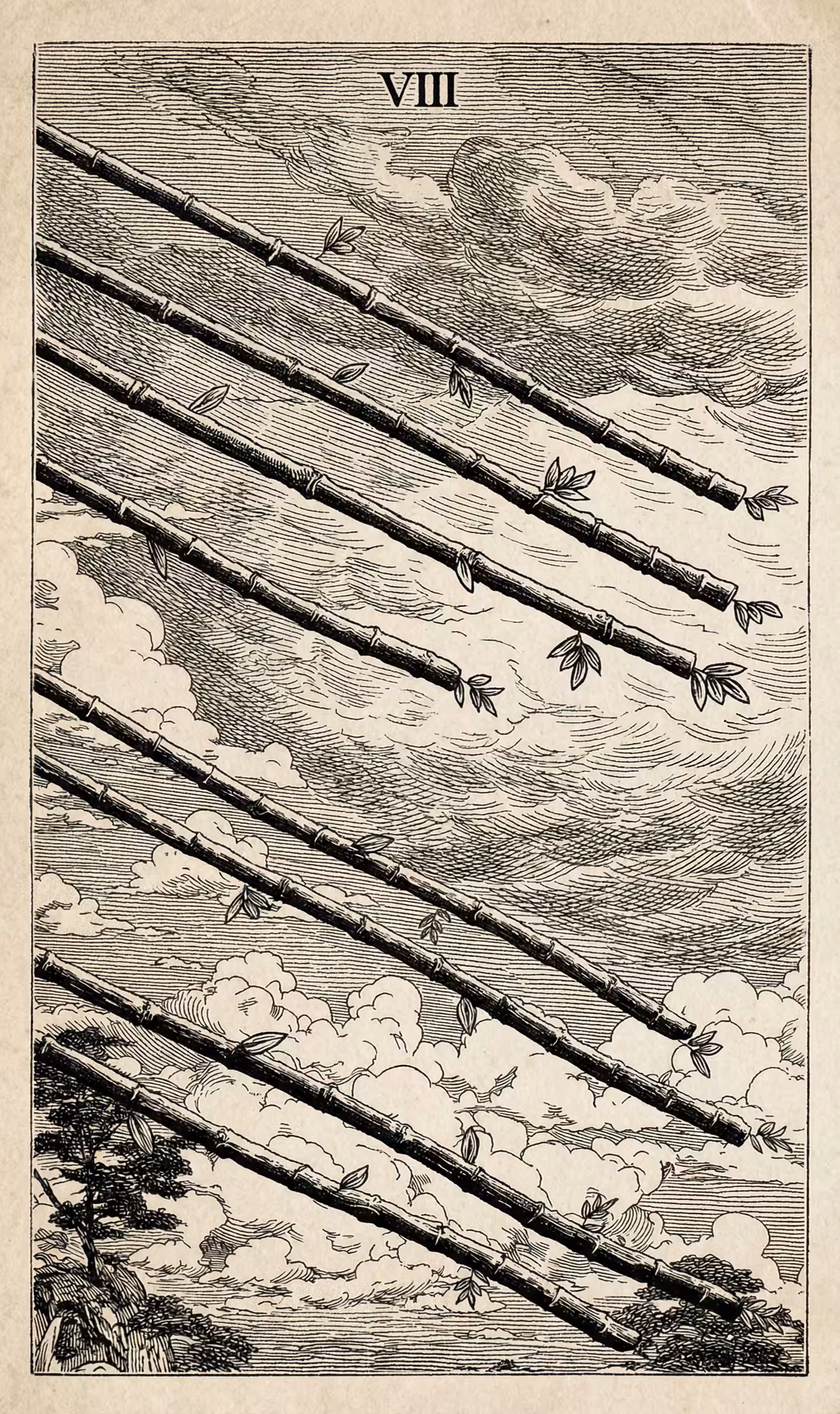 The Fool's Journey: 8 of Wands — Litho