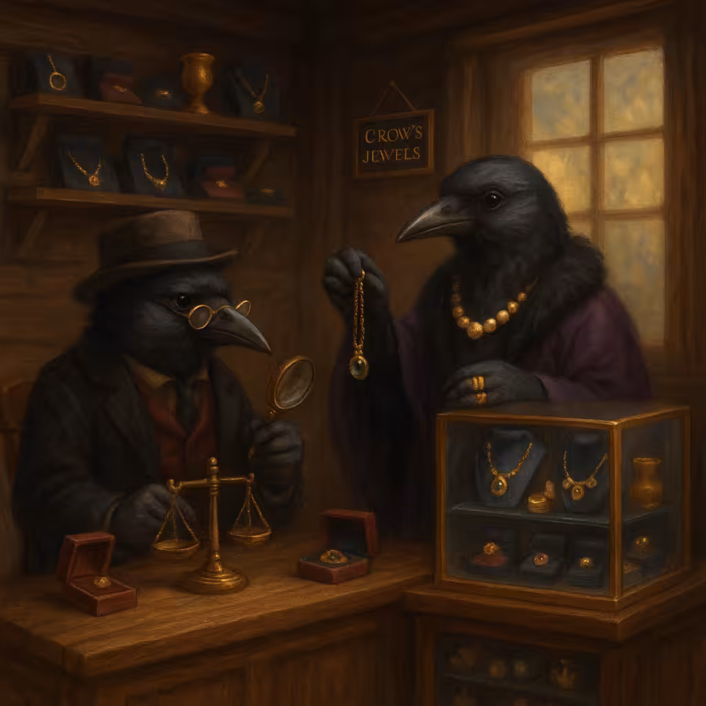 Hyrcanian Forest Crow Jewelry Shop Autumn