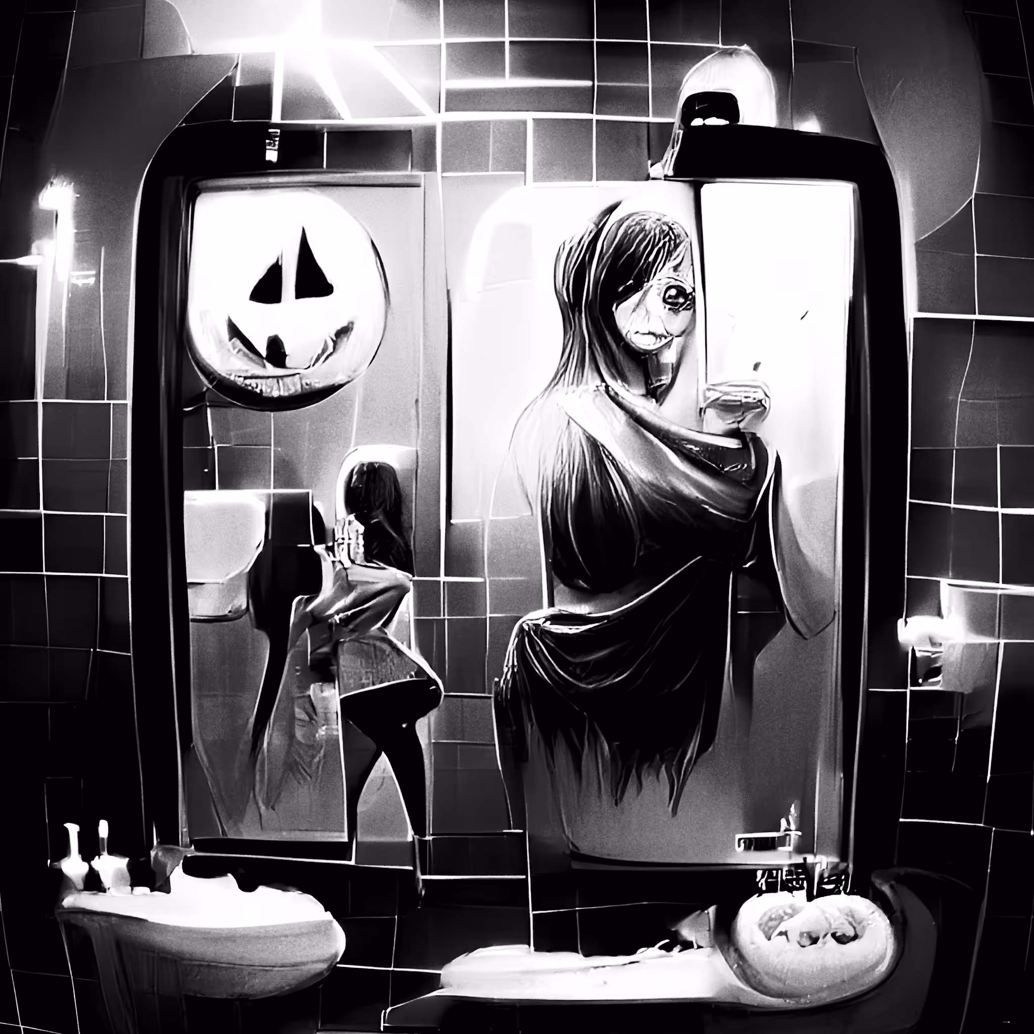 Ghost in the Bathroom Mirror