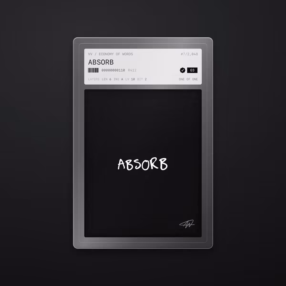 Economy of Words: ABSORB · #7