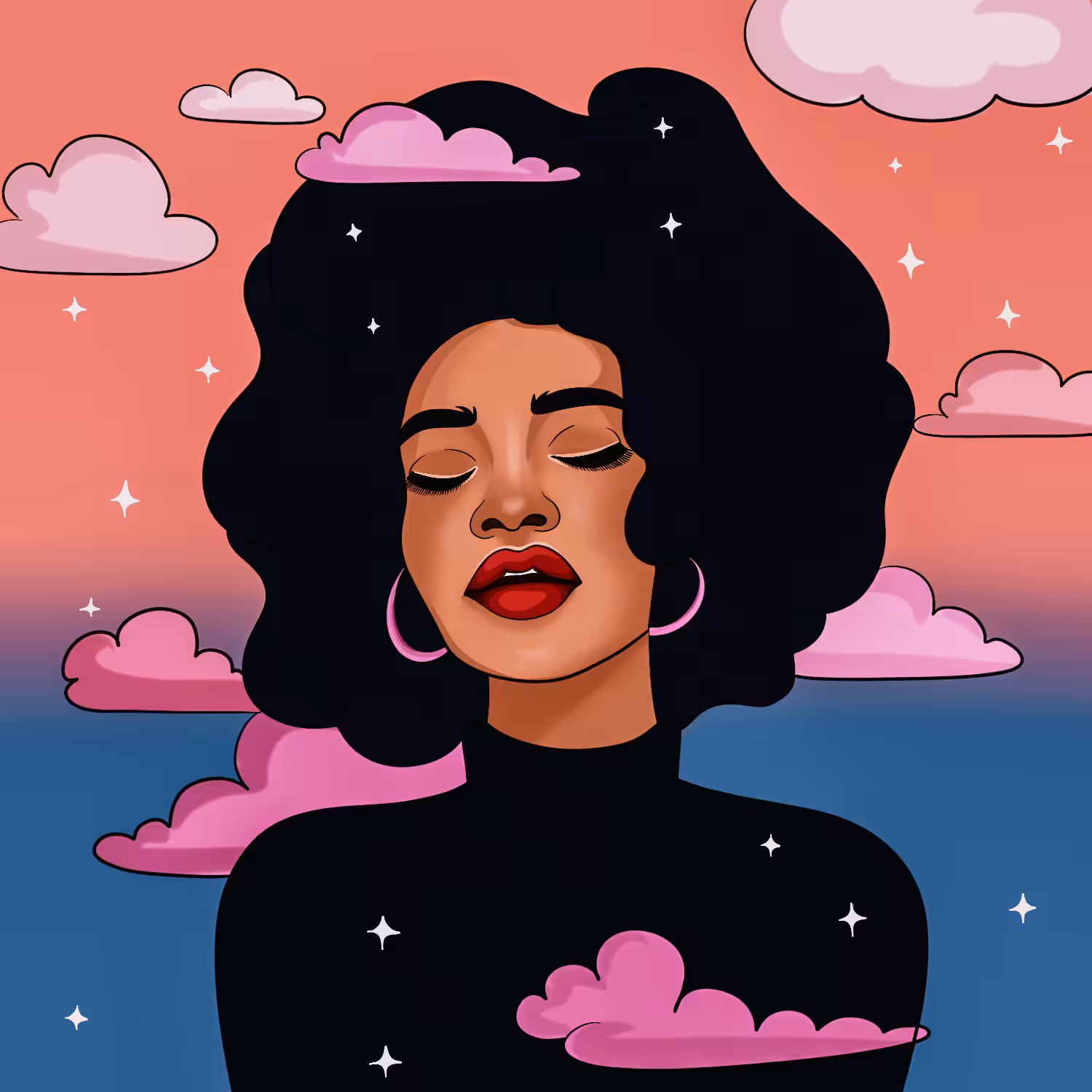 The girl among the clouds