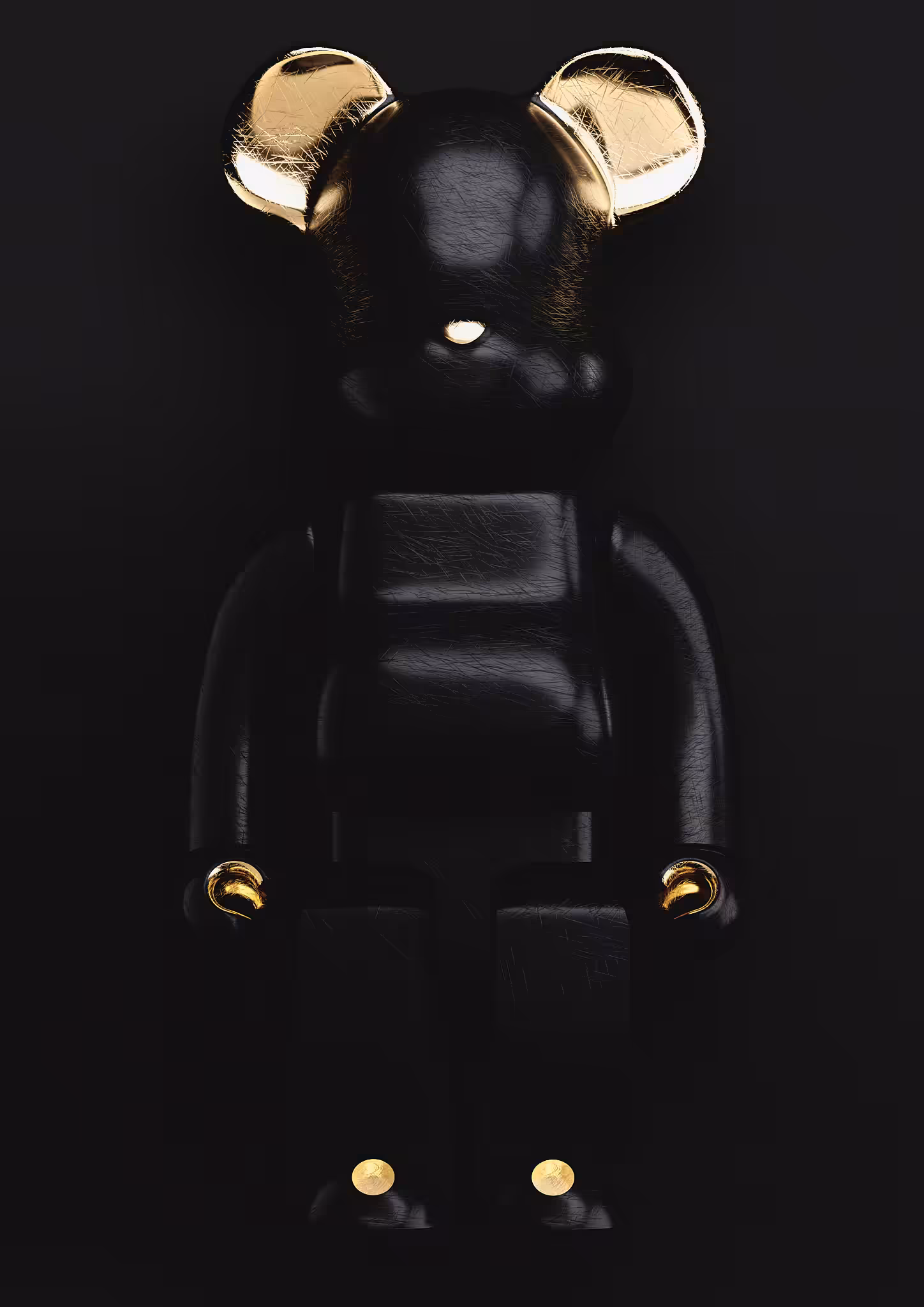 All Black Be@rbrick  /Gold edit/