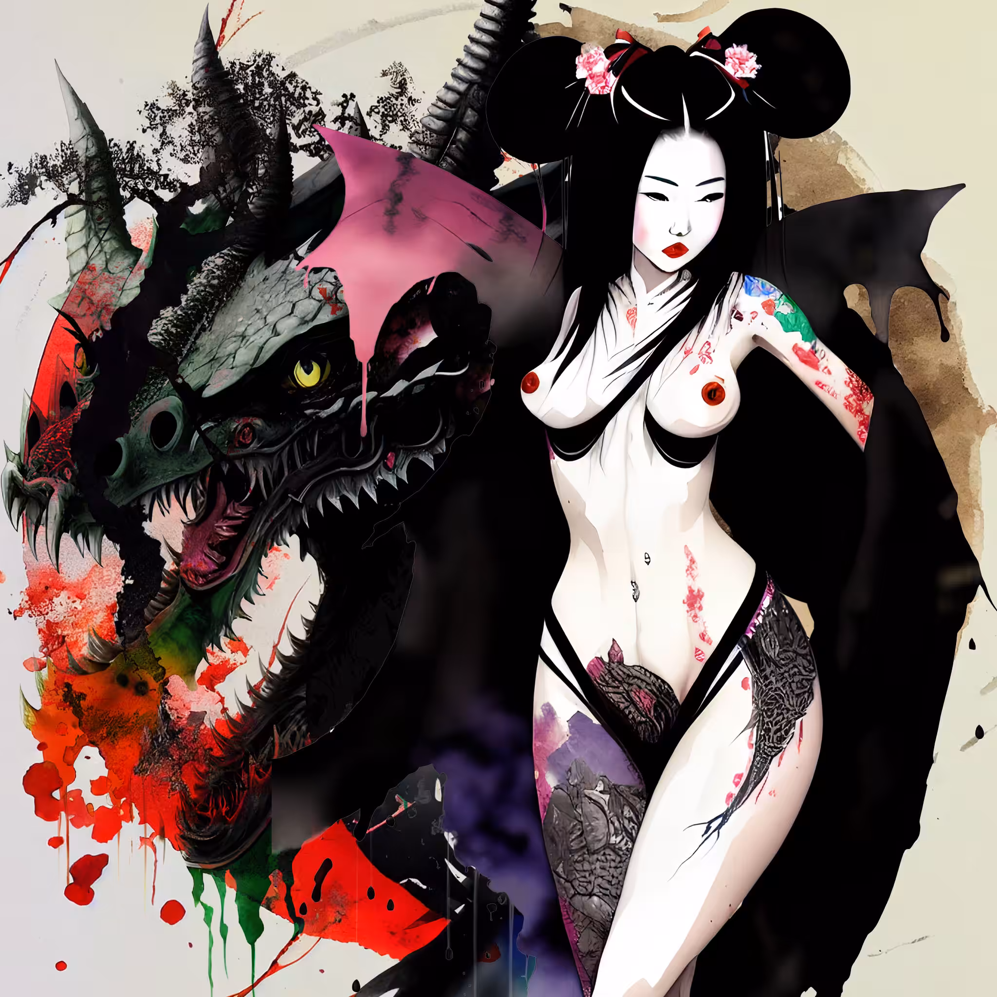 Geisha and Dragon 