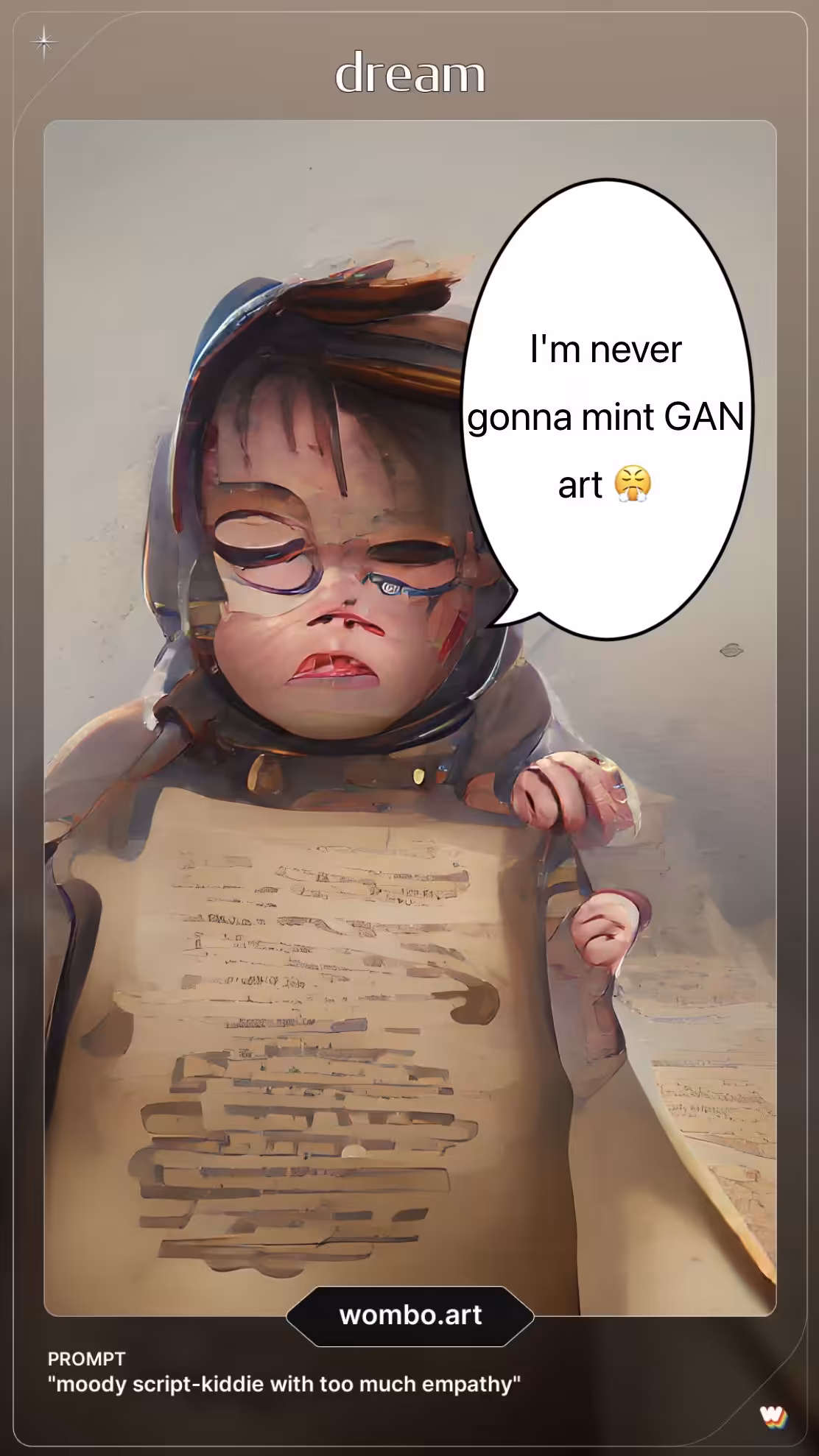 I'm never gonna mint GAN art 😤
