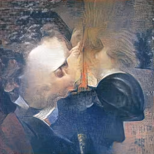 Muse Kissing a Painter's Forehead