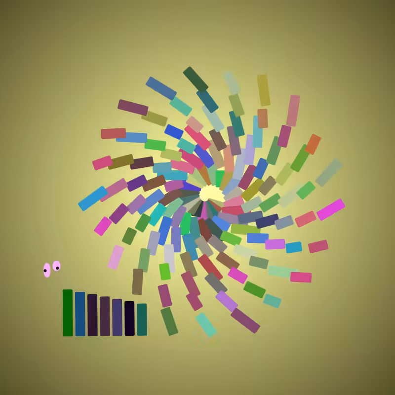 Colored snails #7/18. Caracoles de Colores