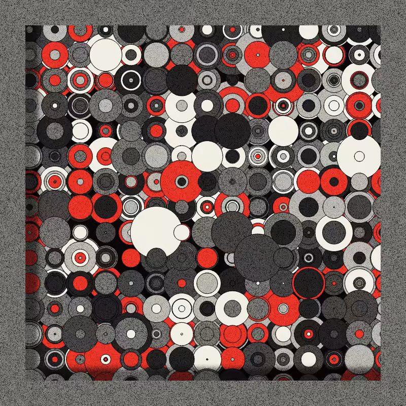 Red, Grey and Circles #9