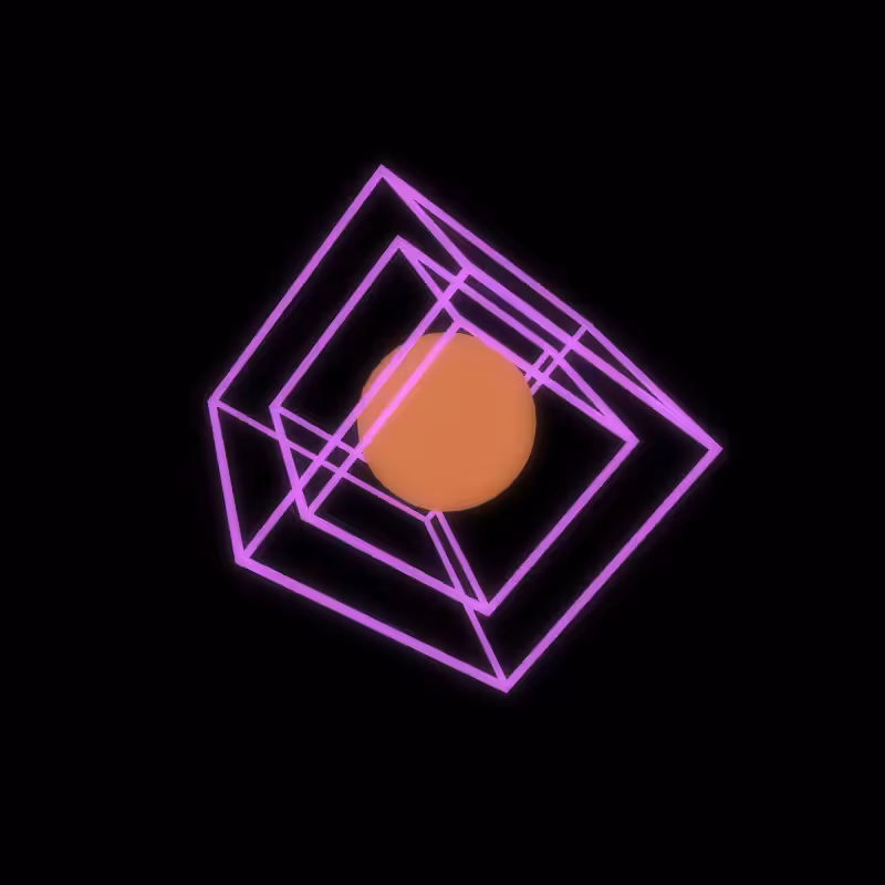 Generative Animation : Two Cube and Sphere #9