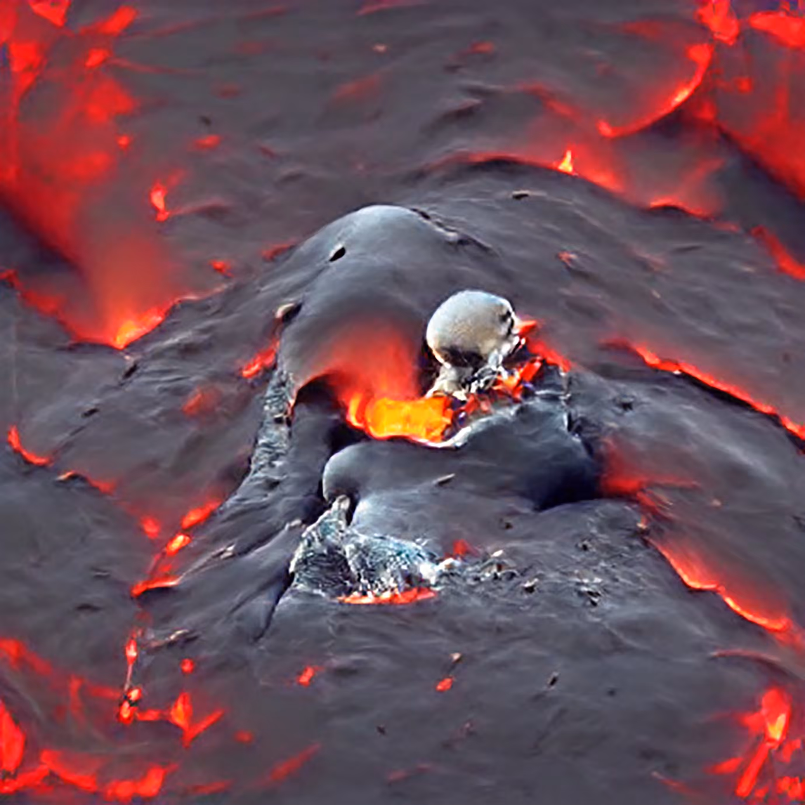 Skulls in the lava