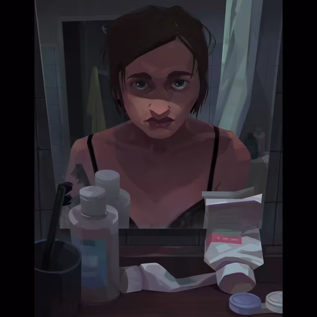 the mirror