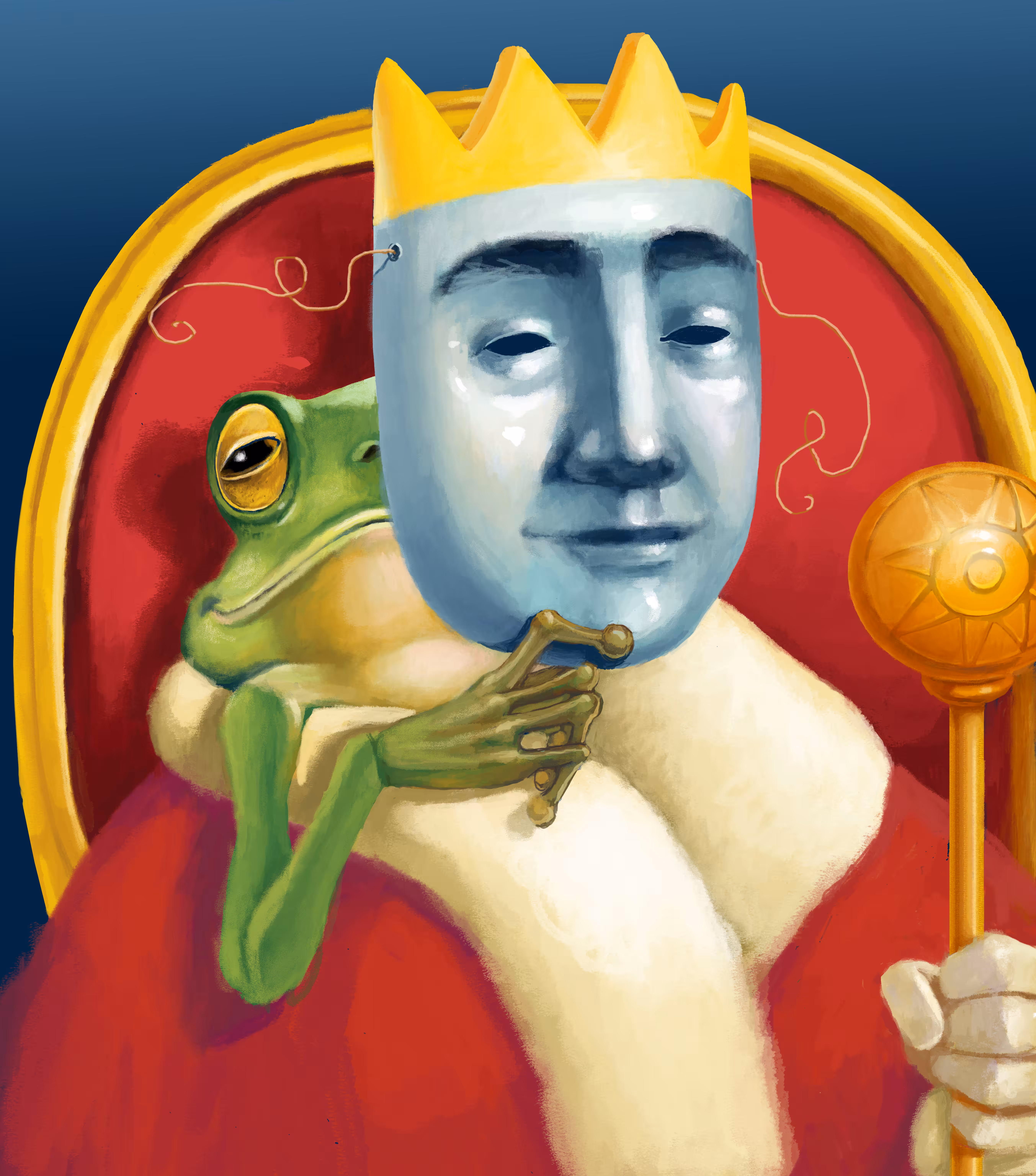 behind the king