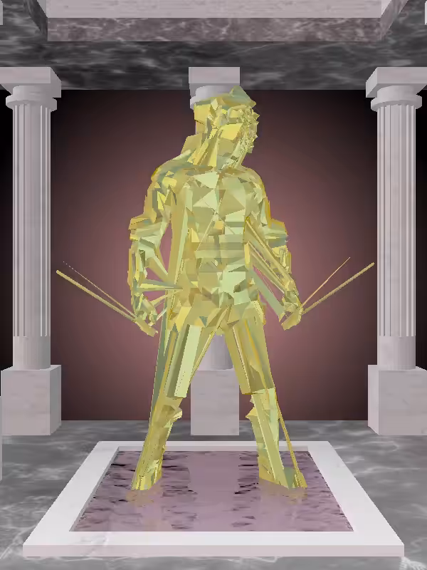 HeavenComputer: The Fragmented Shooter Green-Golden Goblet Man #5313