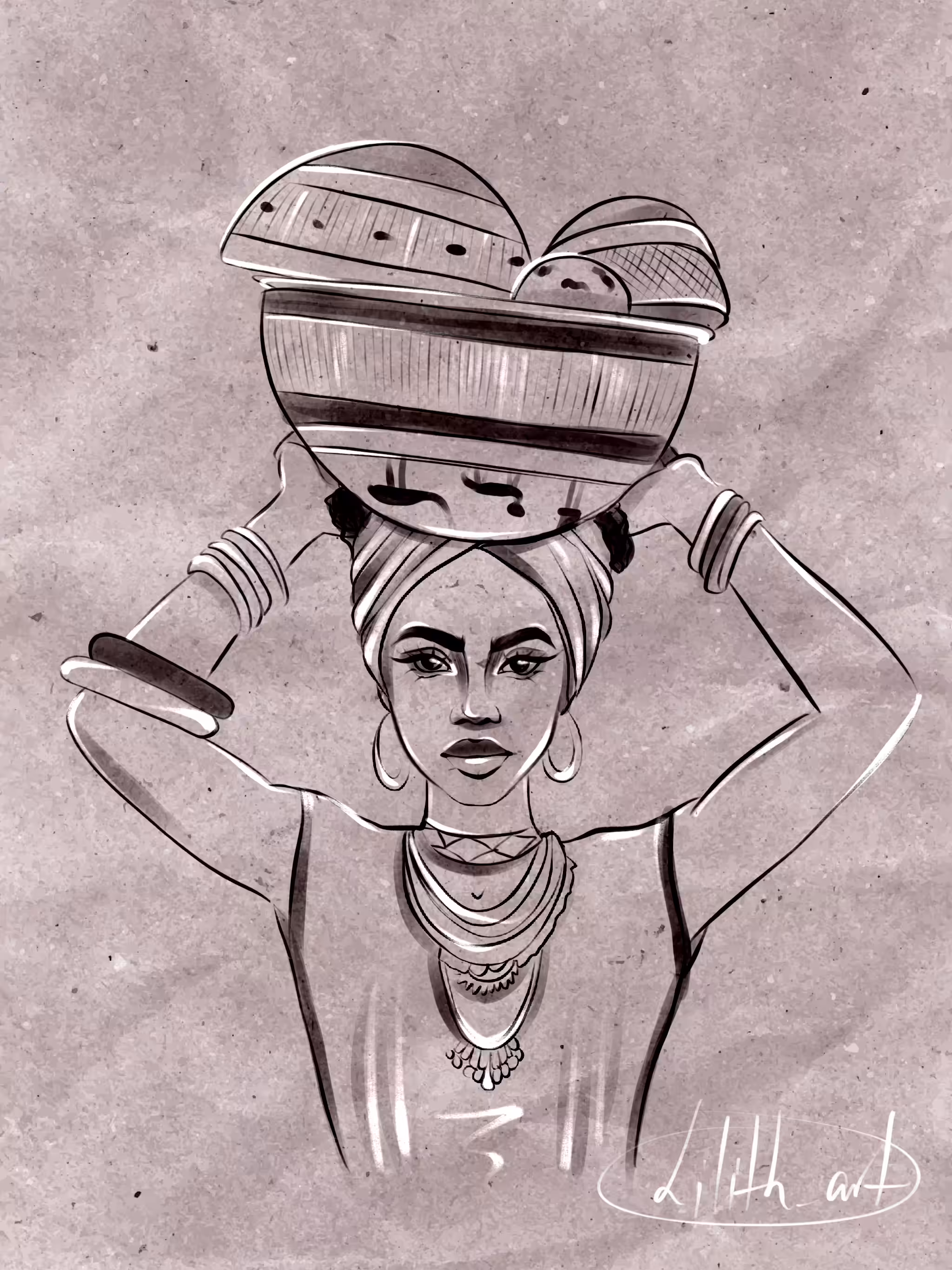 B&W: Nomadic woman