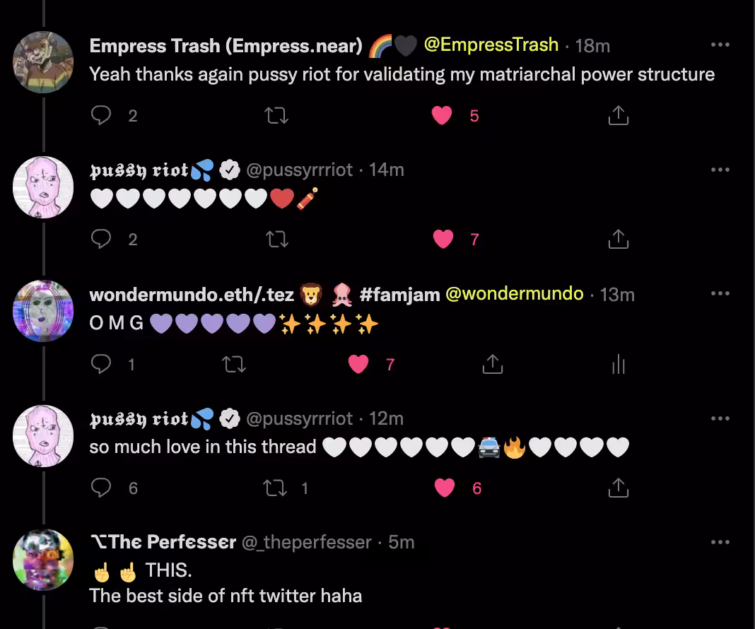 the great sittening -> love thread -> pussy riot