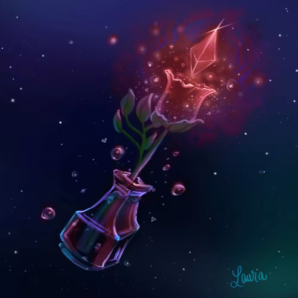 Ruby Luminescent Galaxy Rose