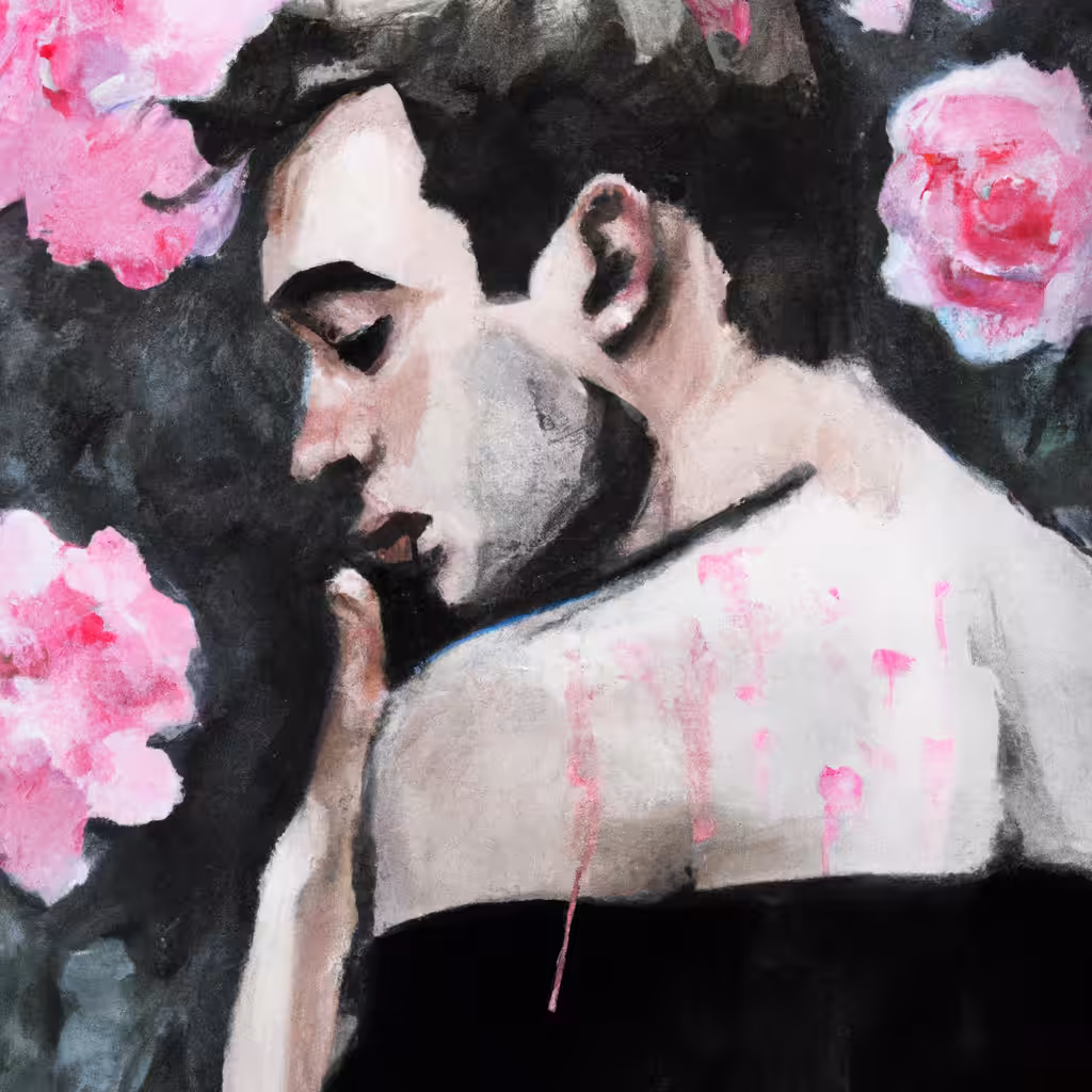 some flowers are surrounded by thorns