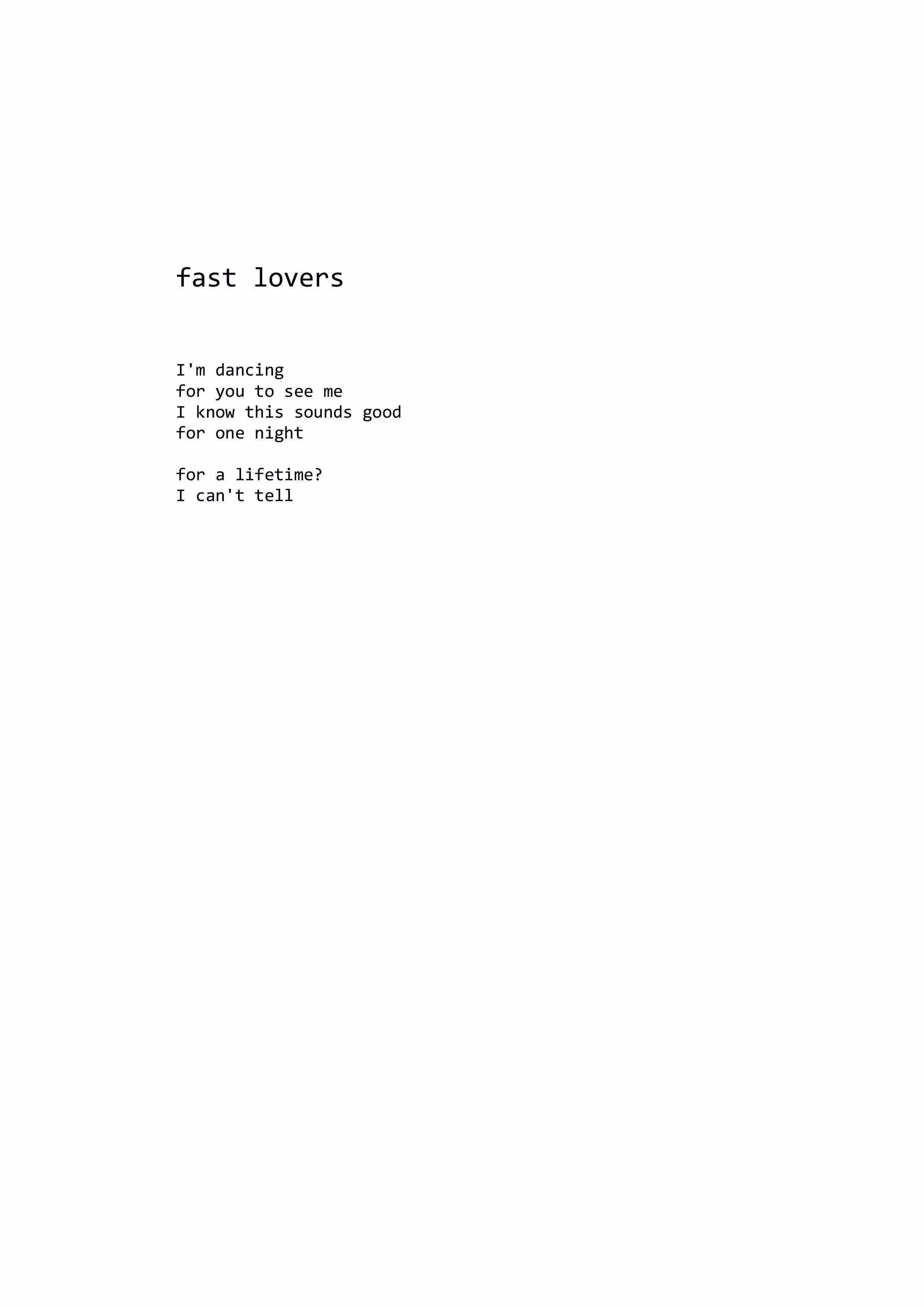 fast lovers