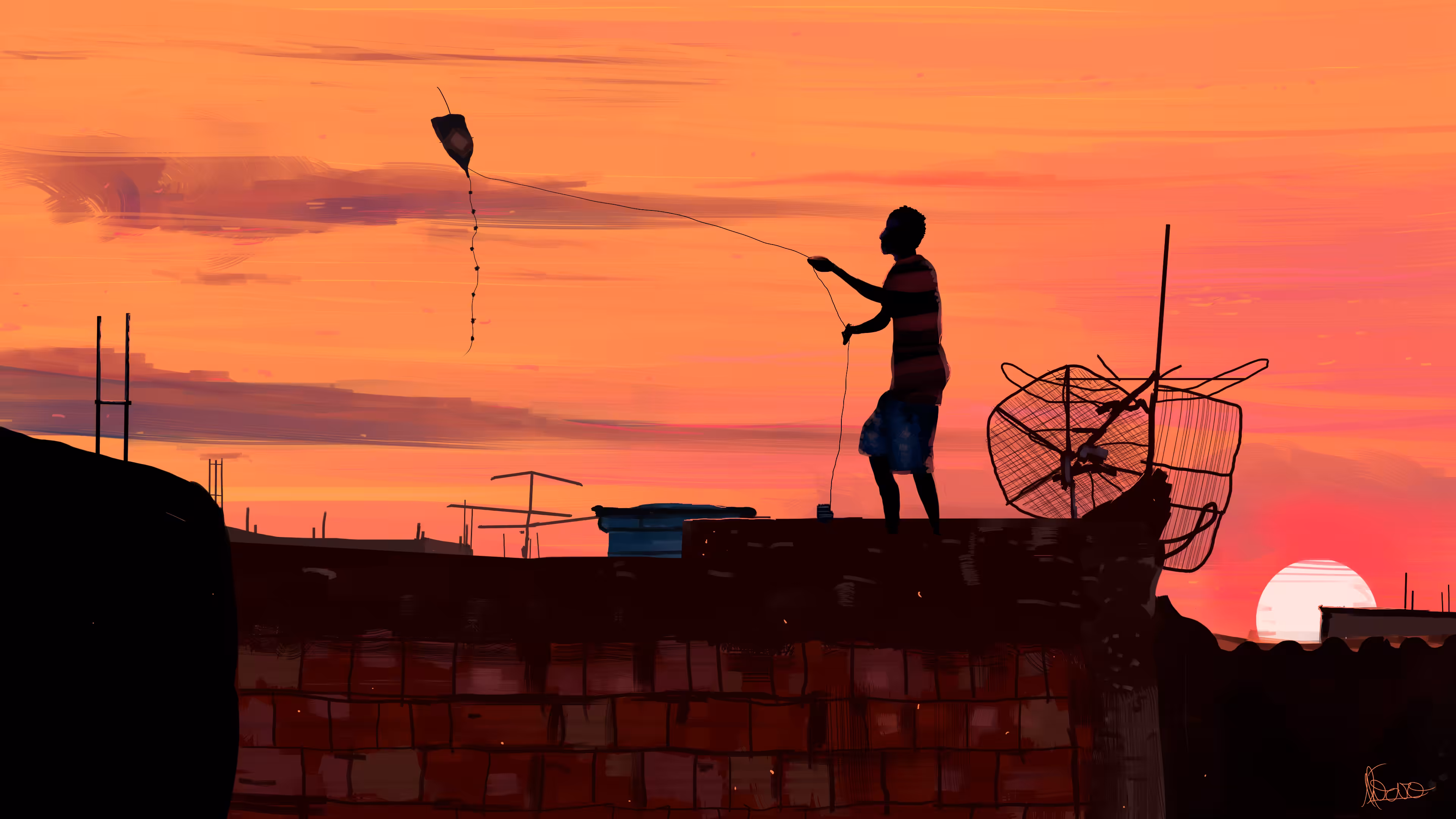 Fim da tarde na laje 