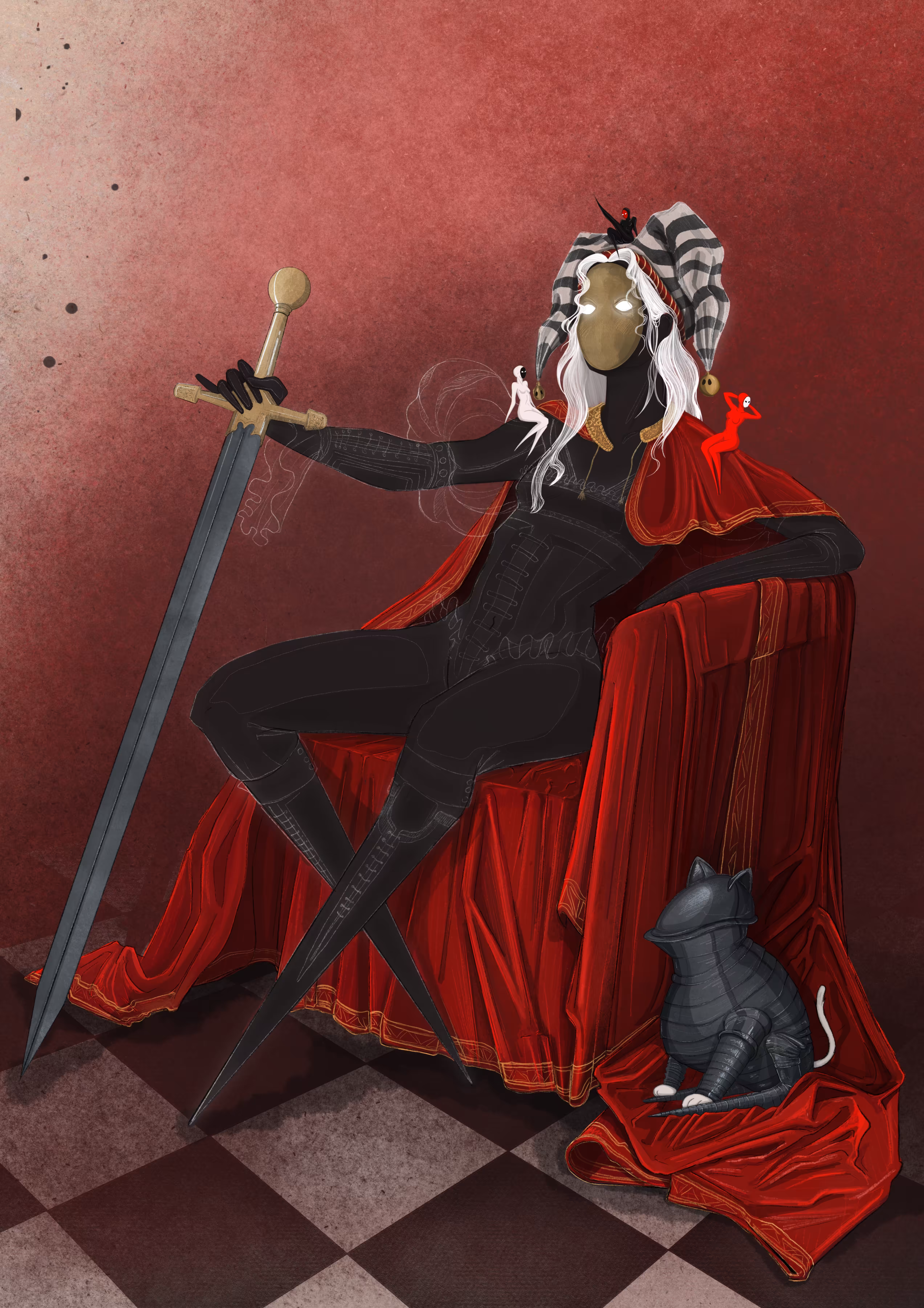 The Jester Sitting on the Throne