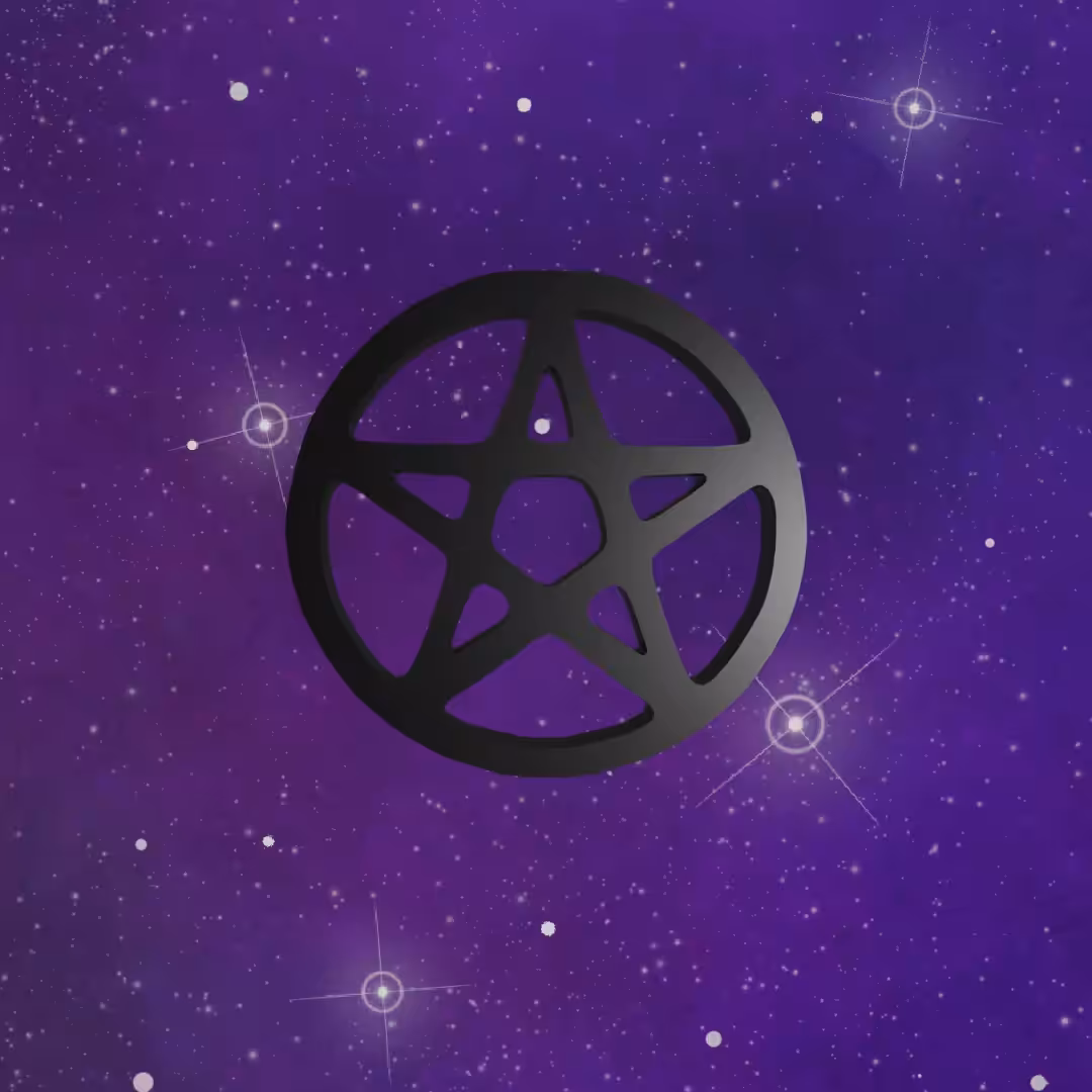 Symbols of the Witch - Rotating Pentagram - Back In Black