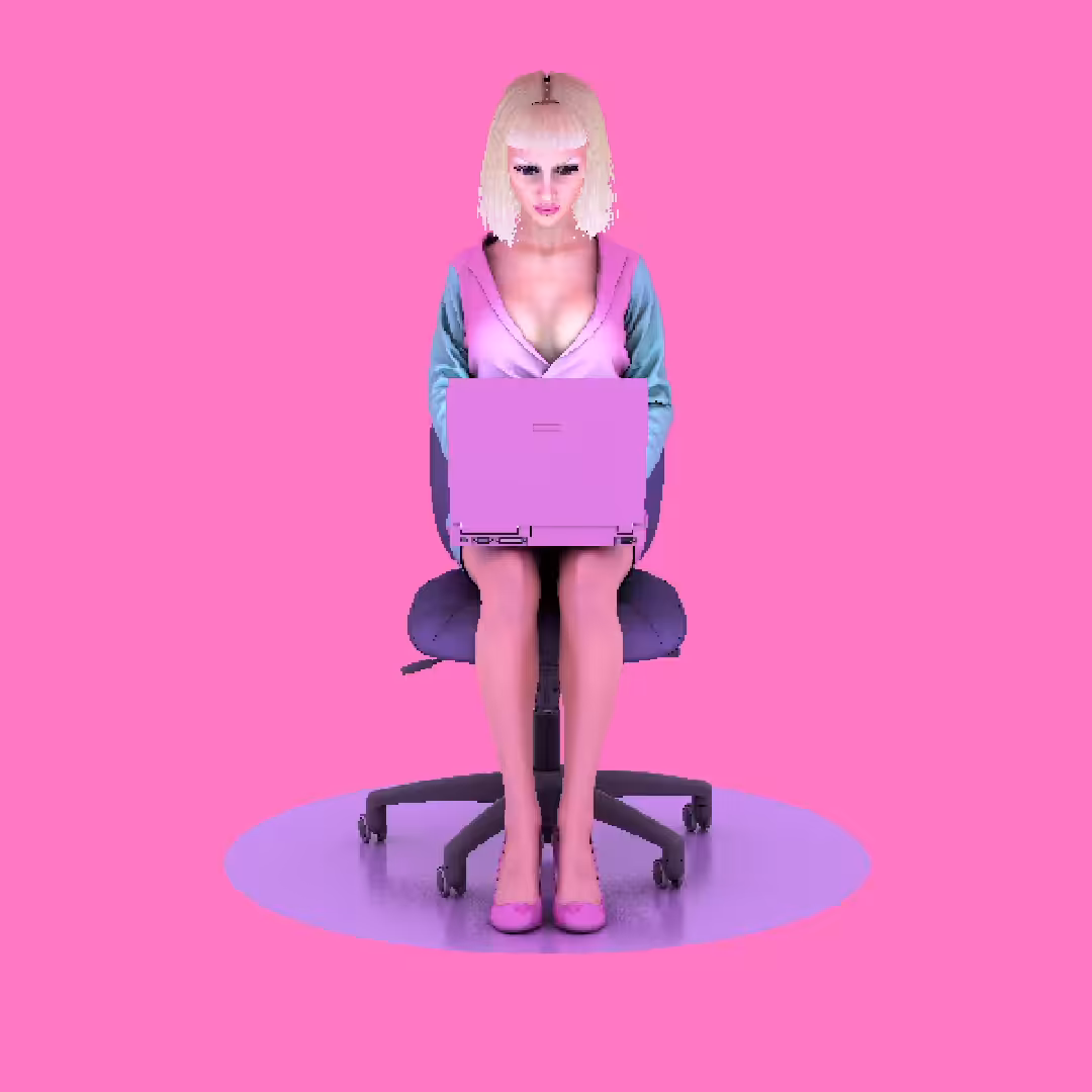 Office woman with laptop computer