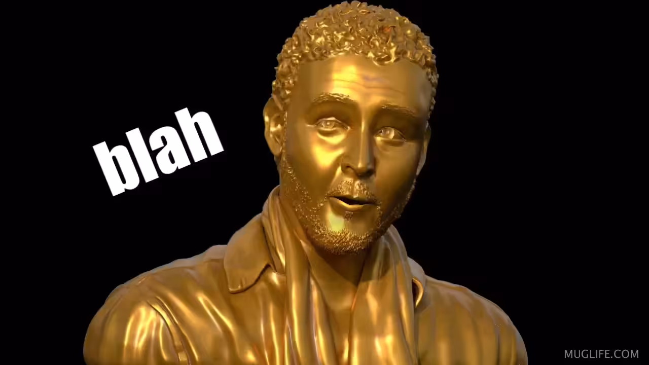 Gold Sculpture Koceila Chougar said blah blah blah blah!