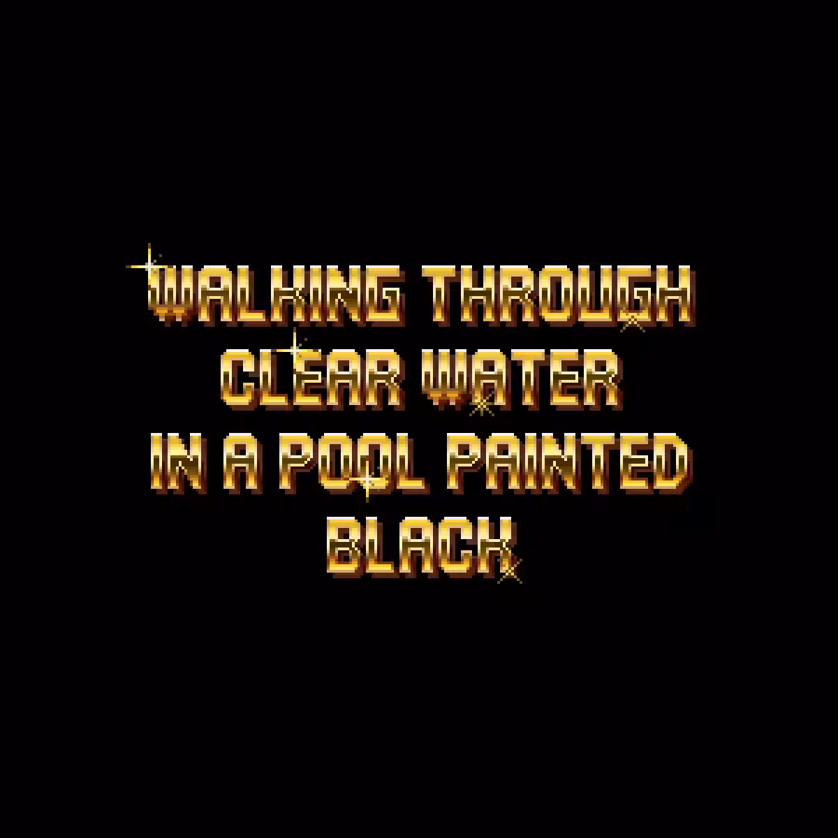 Walking Through Clear Water In A Pool Painted Black
