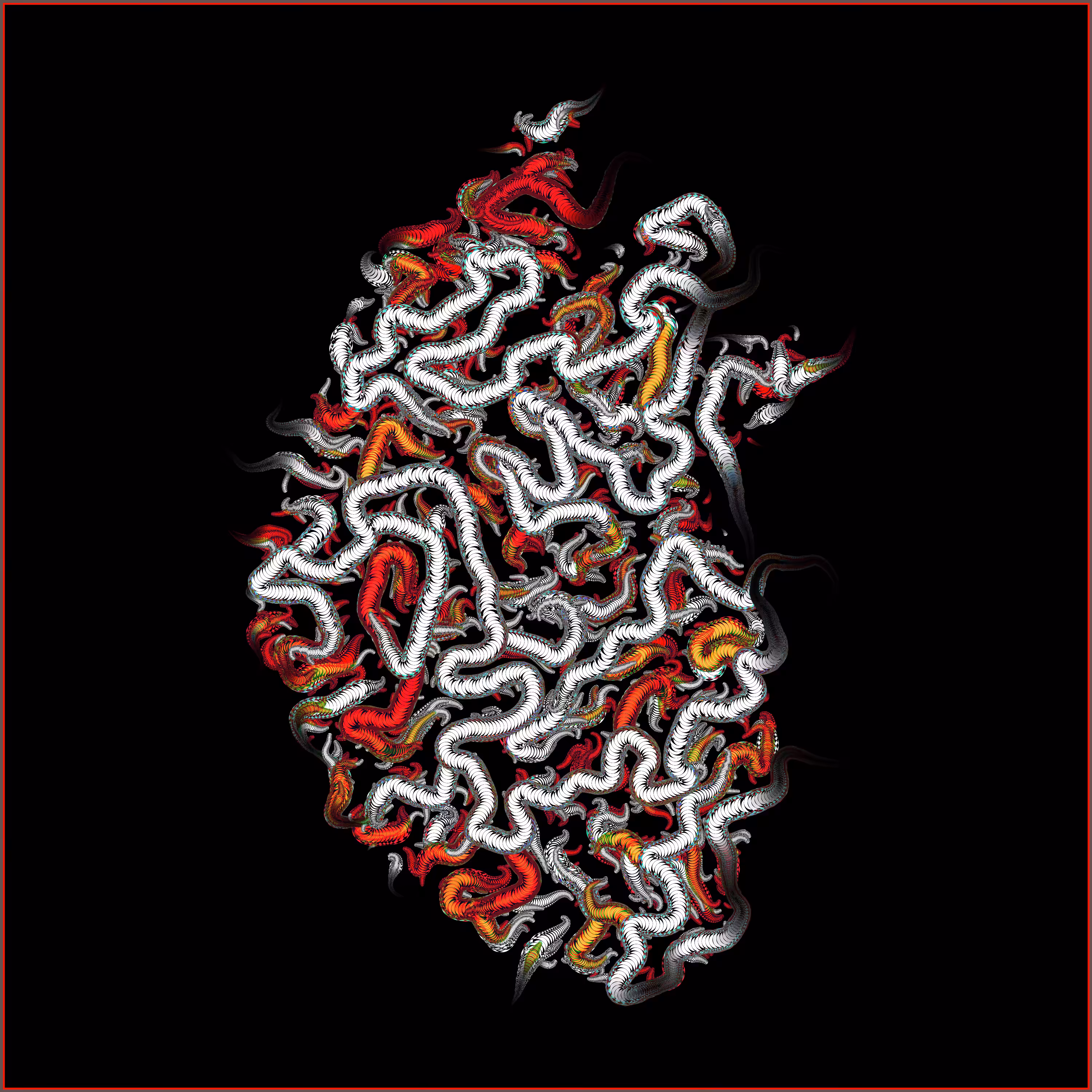 Heart Worm (Anatomical) in Black