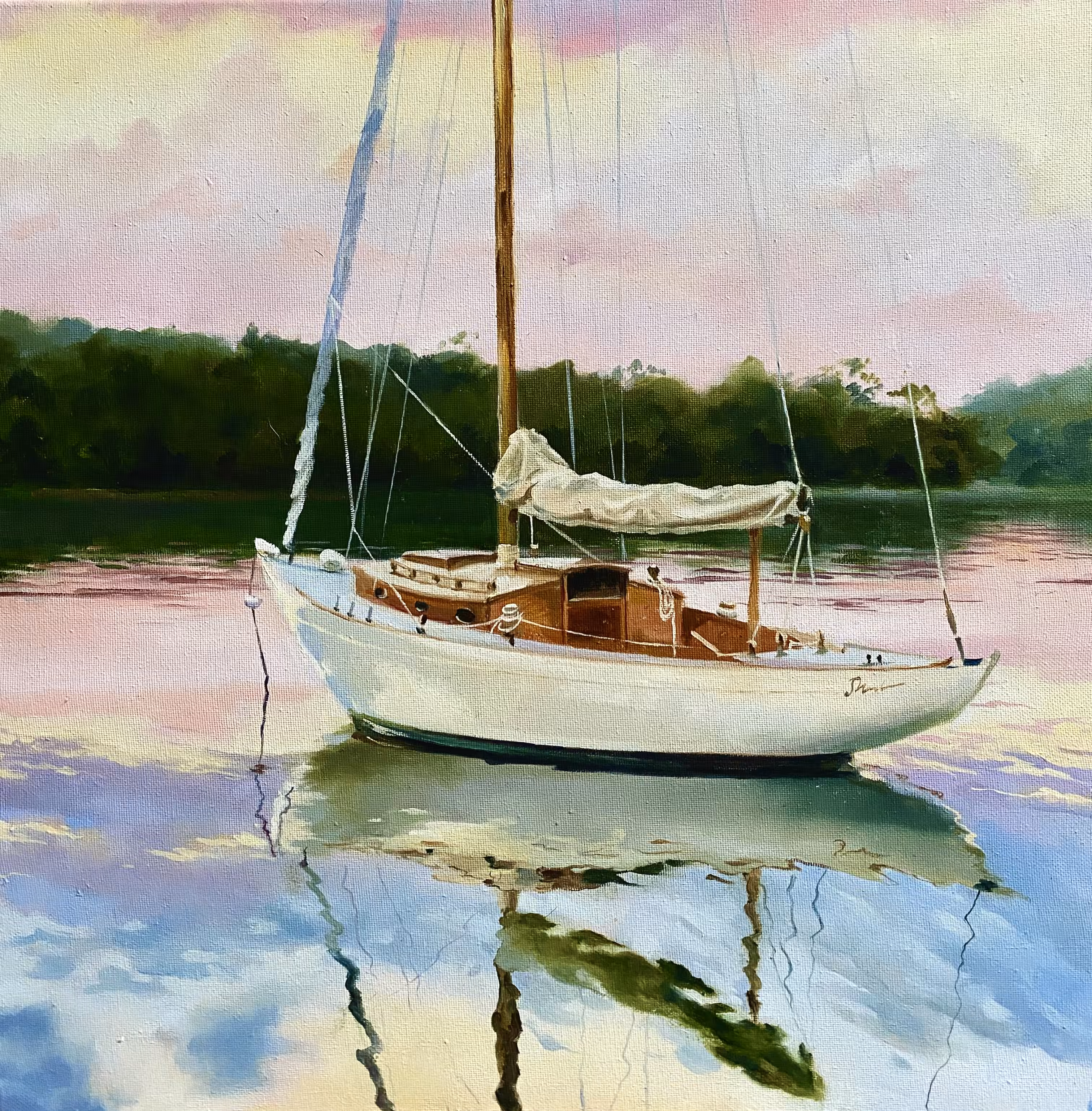 Sunset on a river