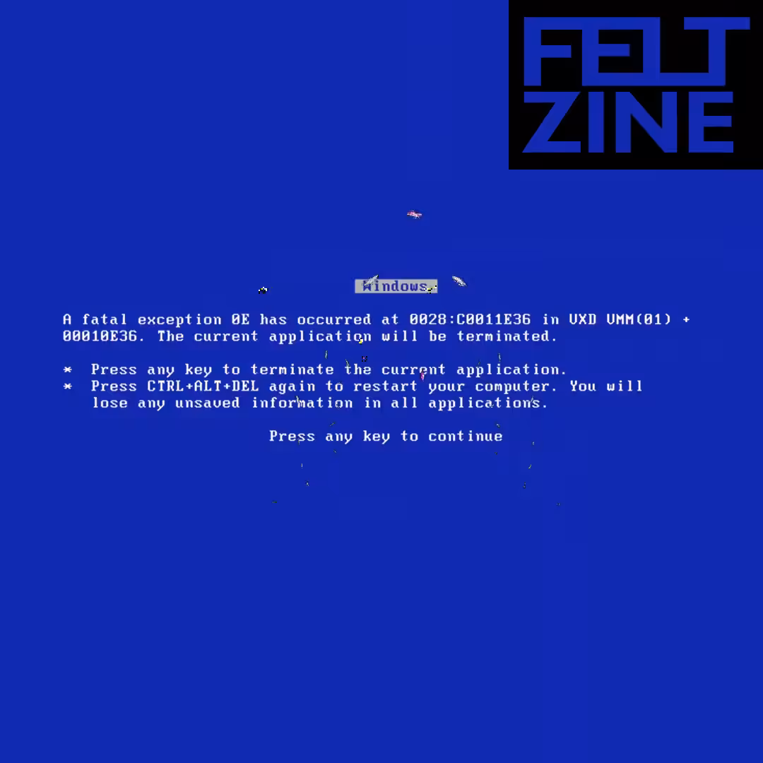 Canvas #38: blue screen. — error. — lungs. — black box logo. — dreamscape