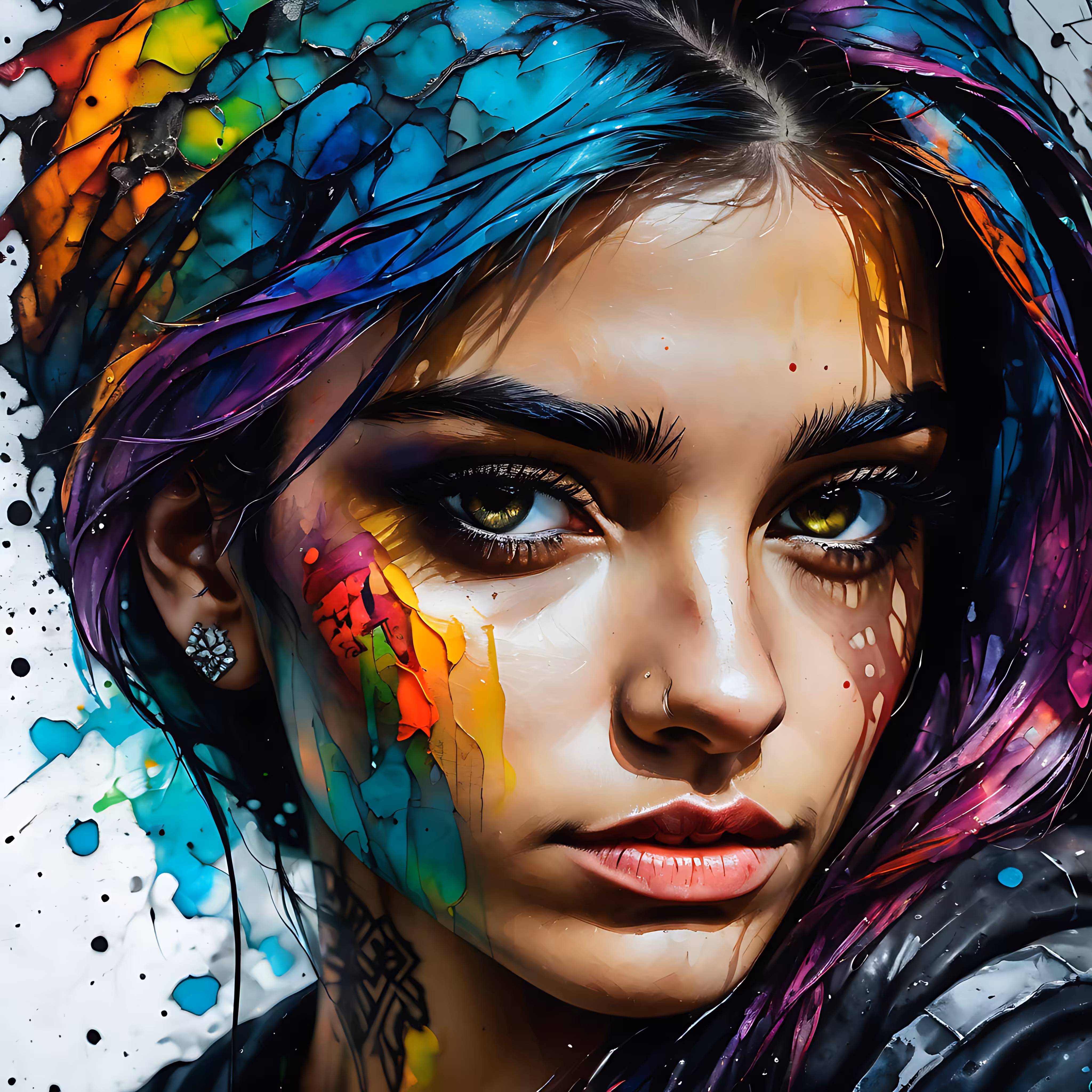 Kuro's World : Mural of a girl 