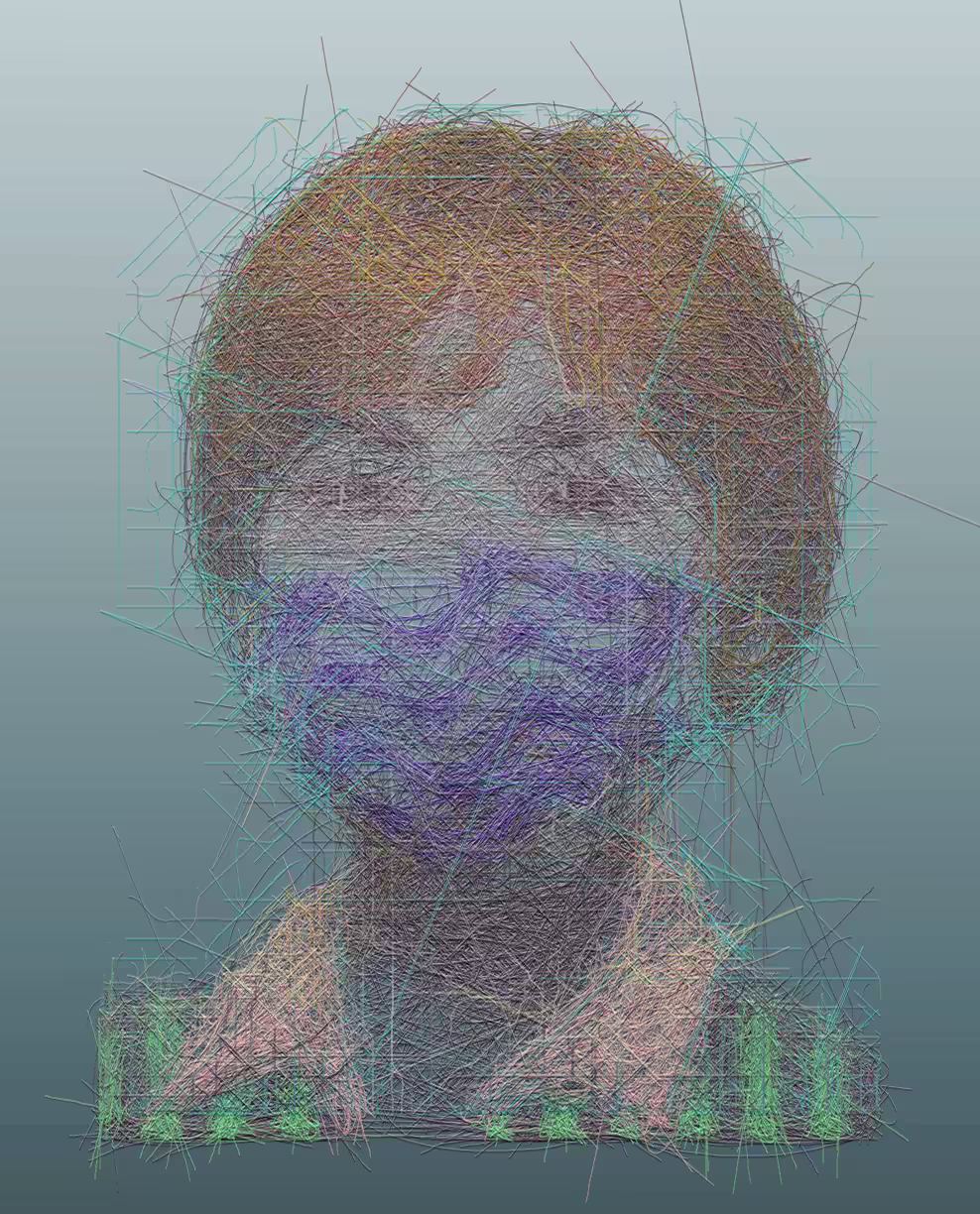 Study for a masked portrait, Wendy Song, 2021