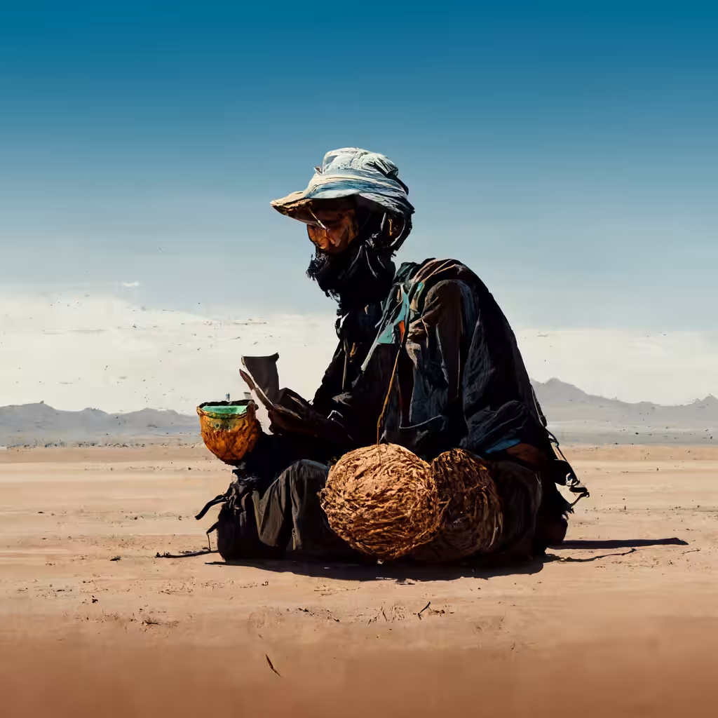 Nomad Man in the Desert