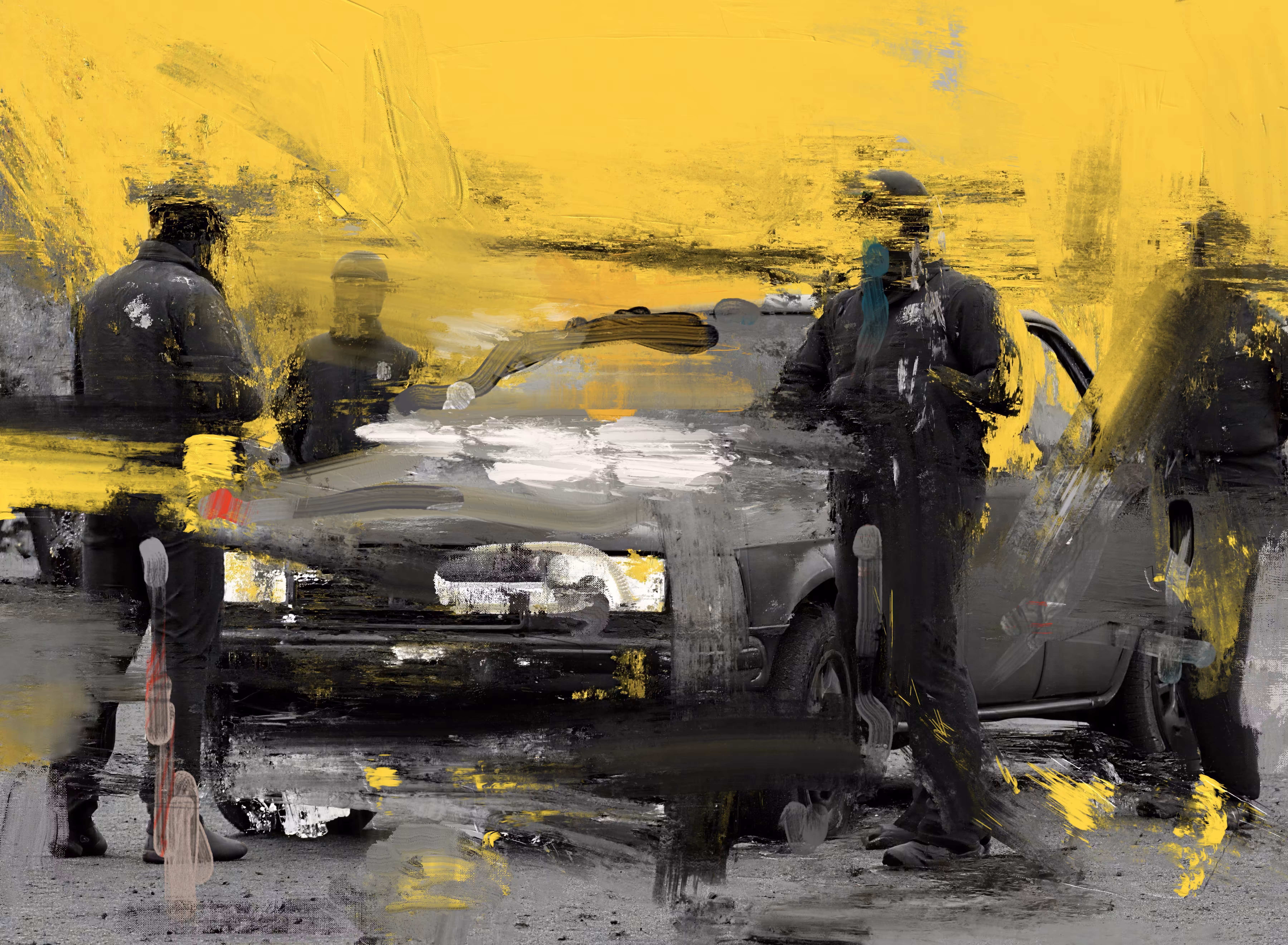 The 10th E State (drawings and studies): Yellow Morning Patrol (Study B)