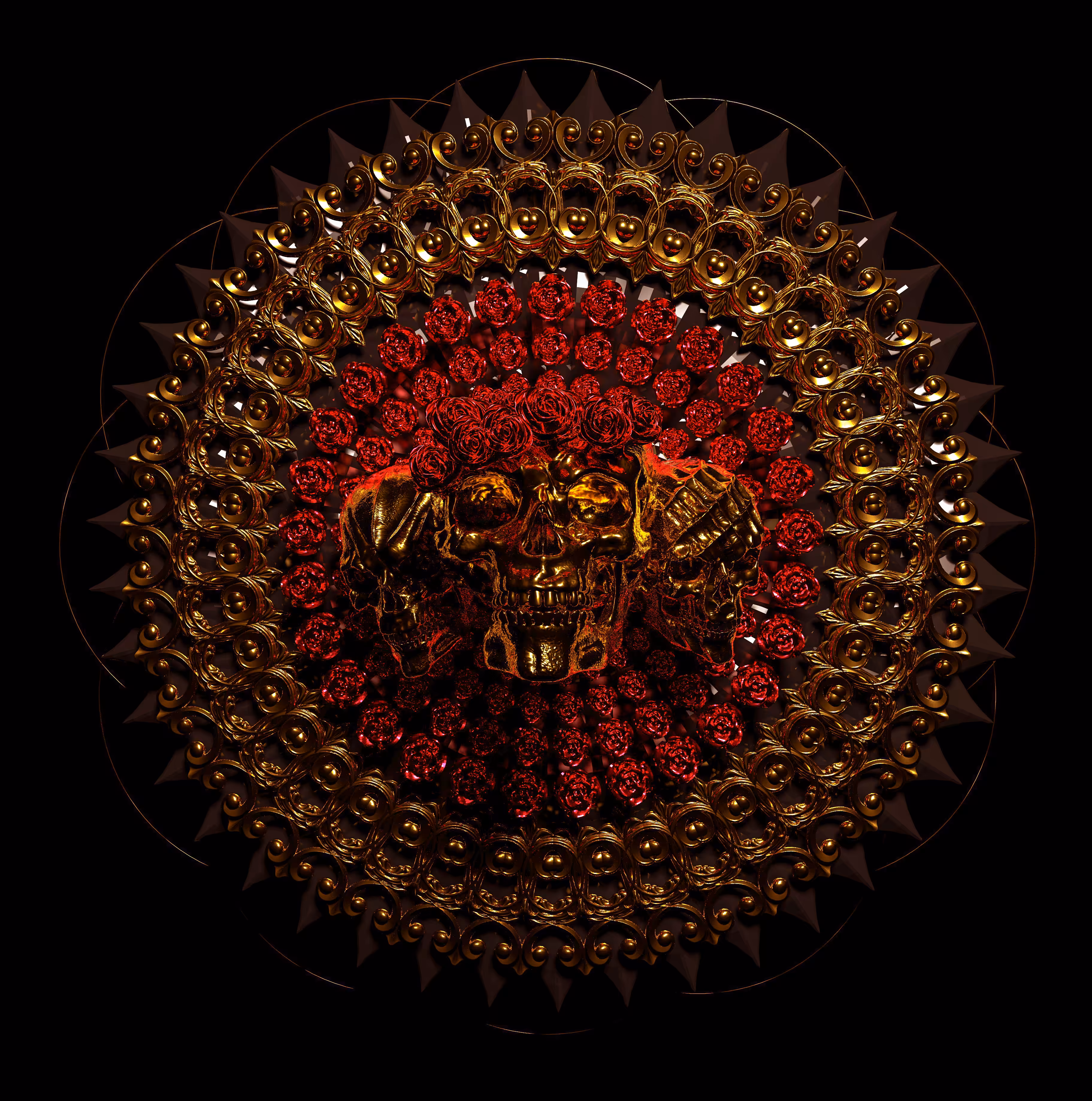 rose in skull
