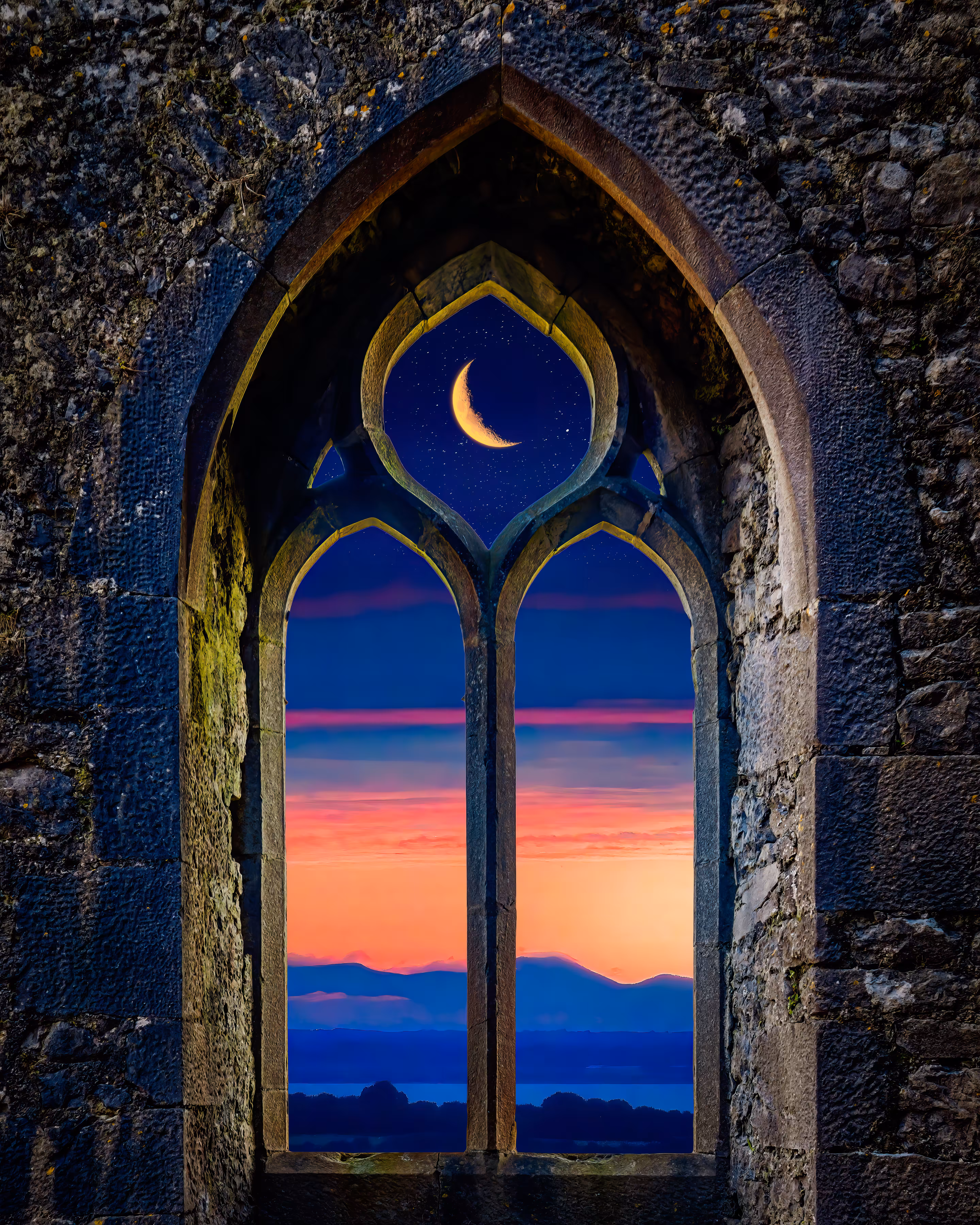 Crescent Moon at Clare Abbey