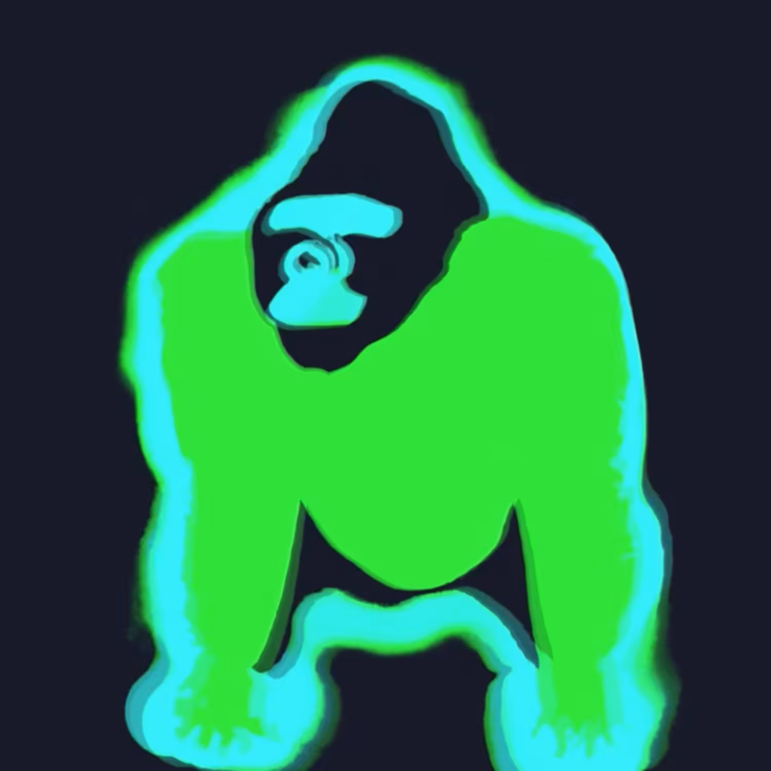 Gorilla in the darkness