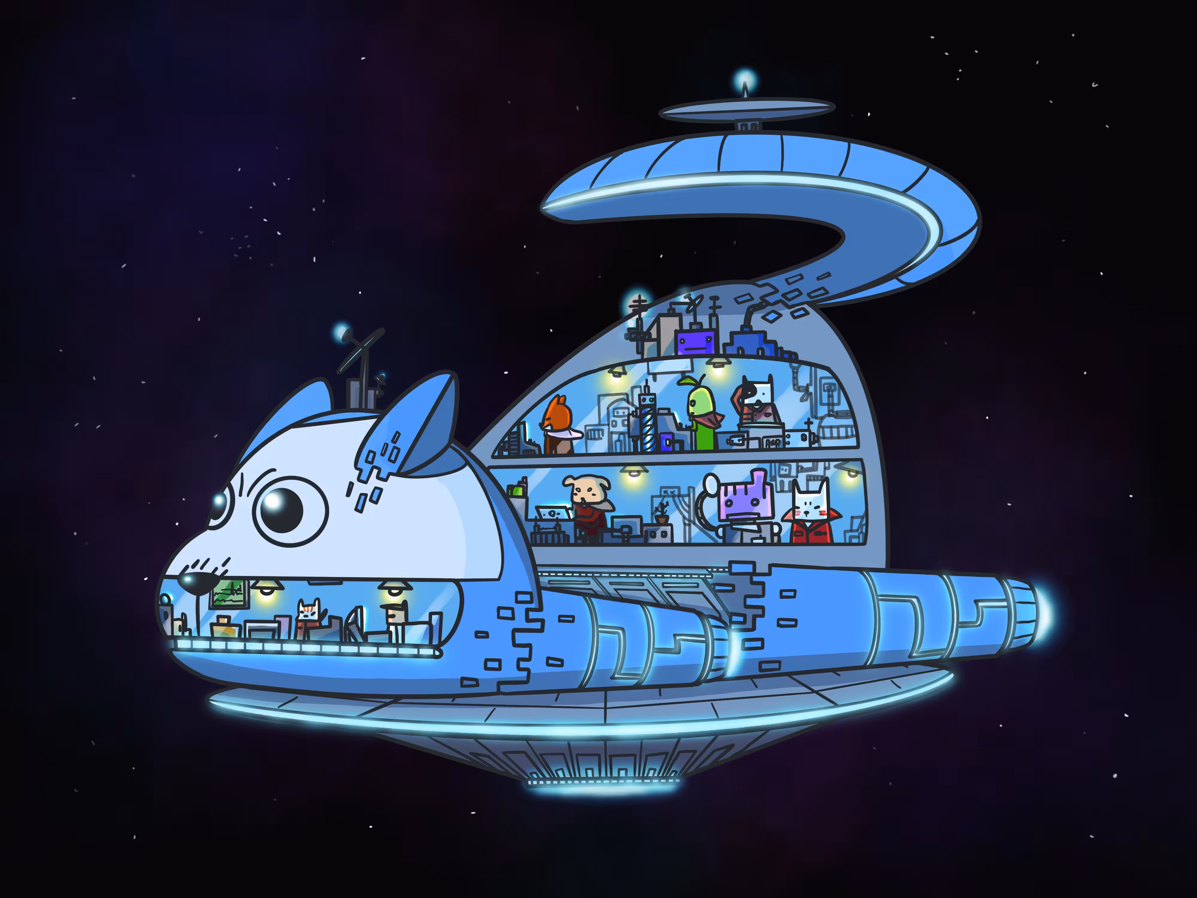 SleepyDog#6 Spaceship bulldog