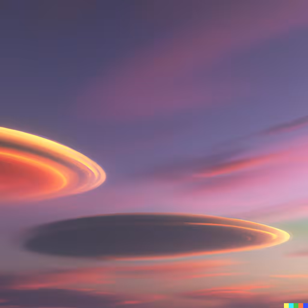 ☁️ 39 -  a sunset with iridescent pyrocumulonimbus cloud